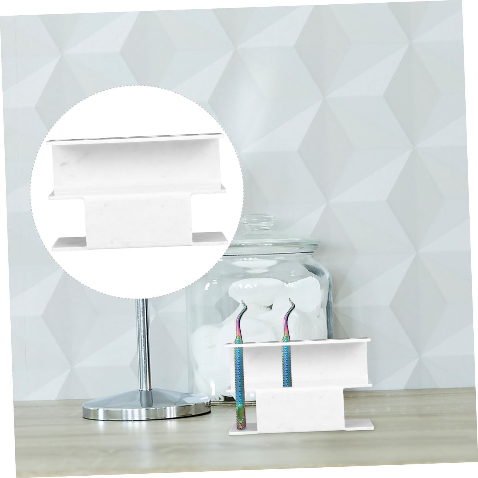 Balacoo 2-Pack Clear Acrylic Display Stand for Eyelash Extensions - Tweezer Holder & Organizer for Salon, Beauty Studio, and Professional Lash Artists - Perfect for Lash Tools Storage and Workspace Organization
