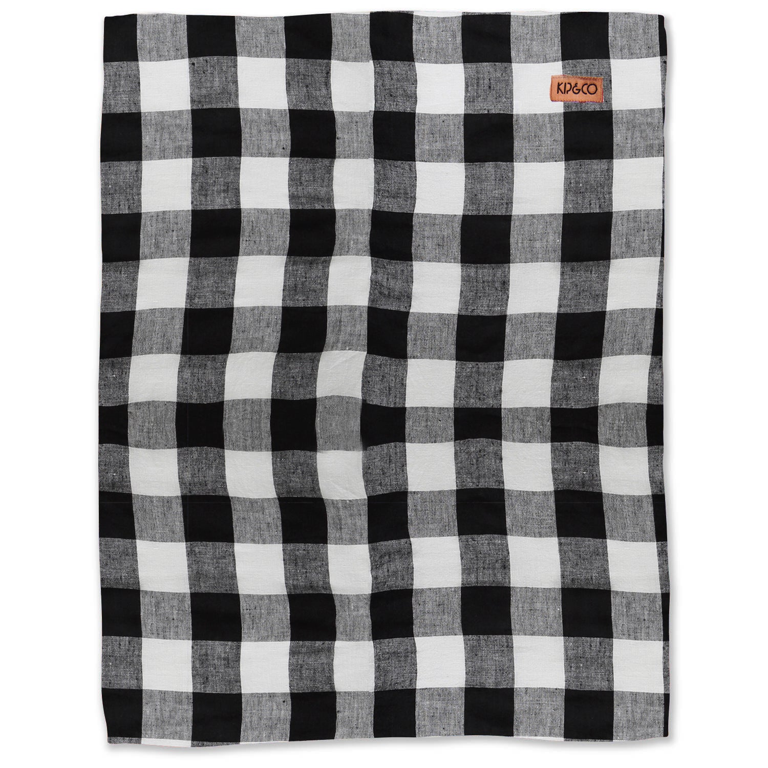 Black and White Gingham Linen Tea Towel - Premium Absorbent Kitchen Towel for Dishes, Drying Hands & Decor - Perfect for Farmhouse, Cottagecore & Vintage Style Kitchens