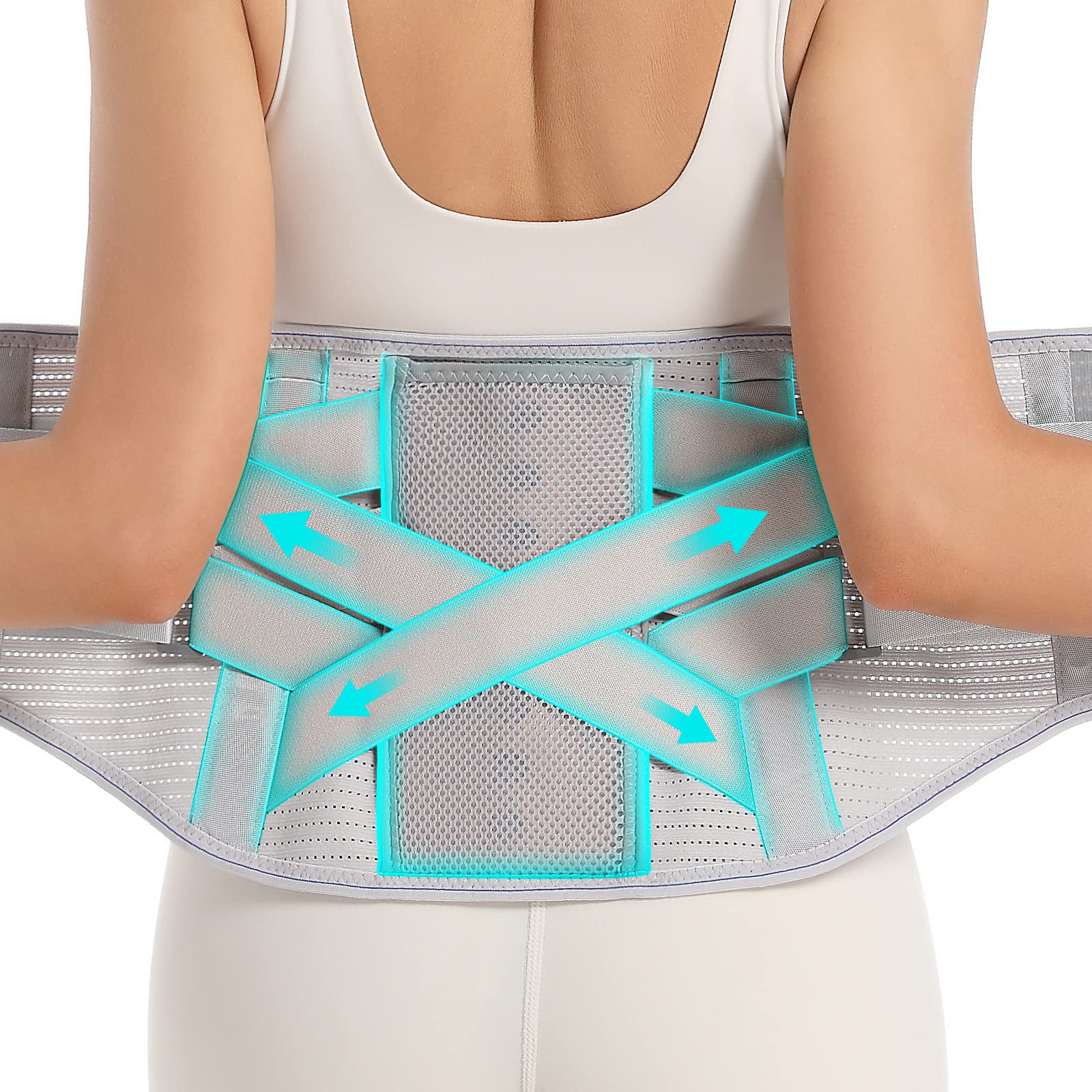 Lower Back Brace for Pain Relief - Adjustable Back Support Belt for Men & Women, Herniated Disc & Sciatica Relief with Removable Stays - 2 Hardness Levels (XX-Large, Grey) - Ideal for Office Work, Heavy Lifting & Post-Surgery Recovery