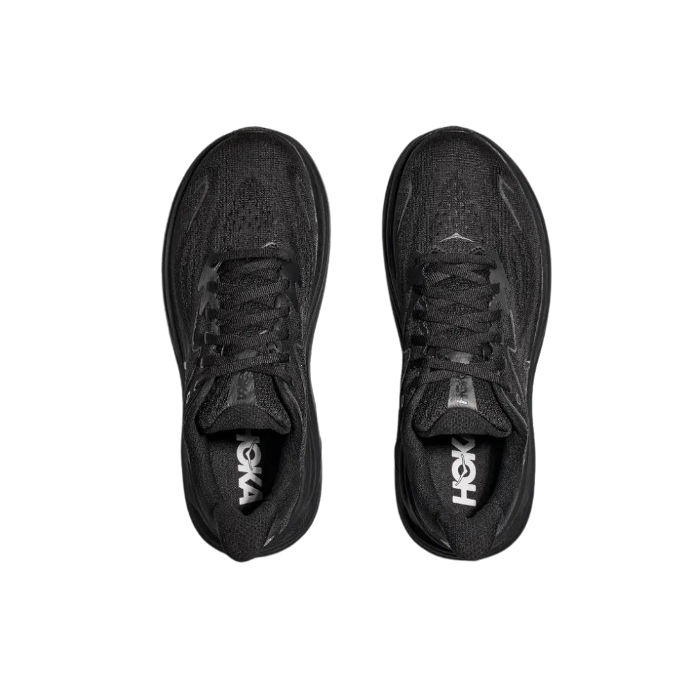 Hoka Clifton 10 Wide Men's Running Shoes 2E Width - Black | Cushioned Road Running & Jogging Shoes for Comfort & Support