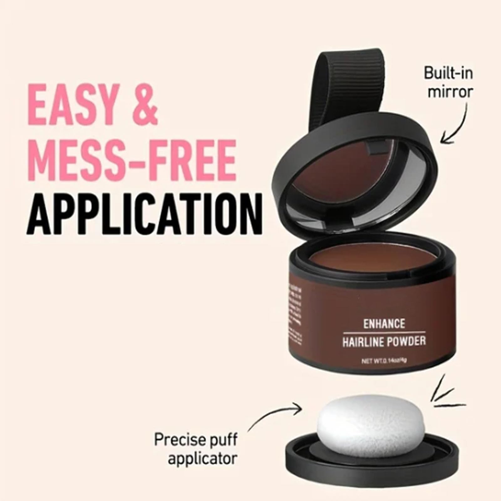 Maychee Hair Shadow Powder - Medium Brown for Hairline Enhancement & Thickening | Natural-Looking Hair Powder for Bald Spots & Thinning Hair | Perfect for Daily Use, Special Occasions & Travel