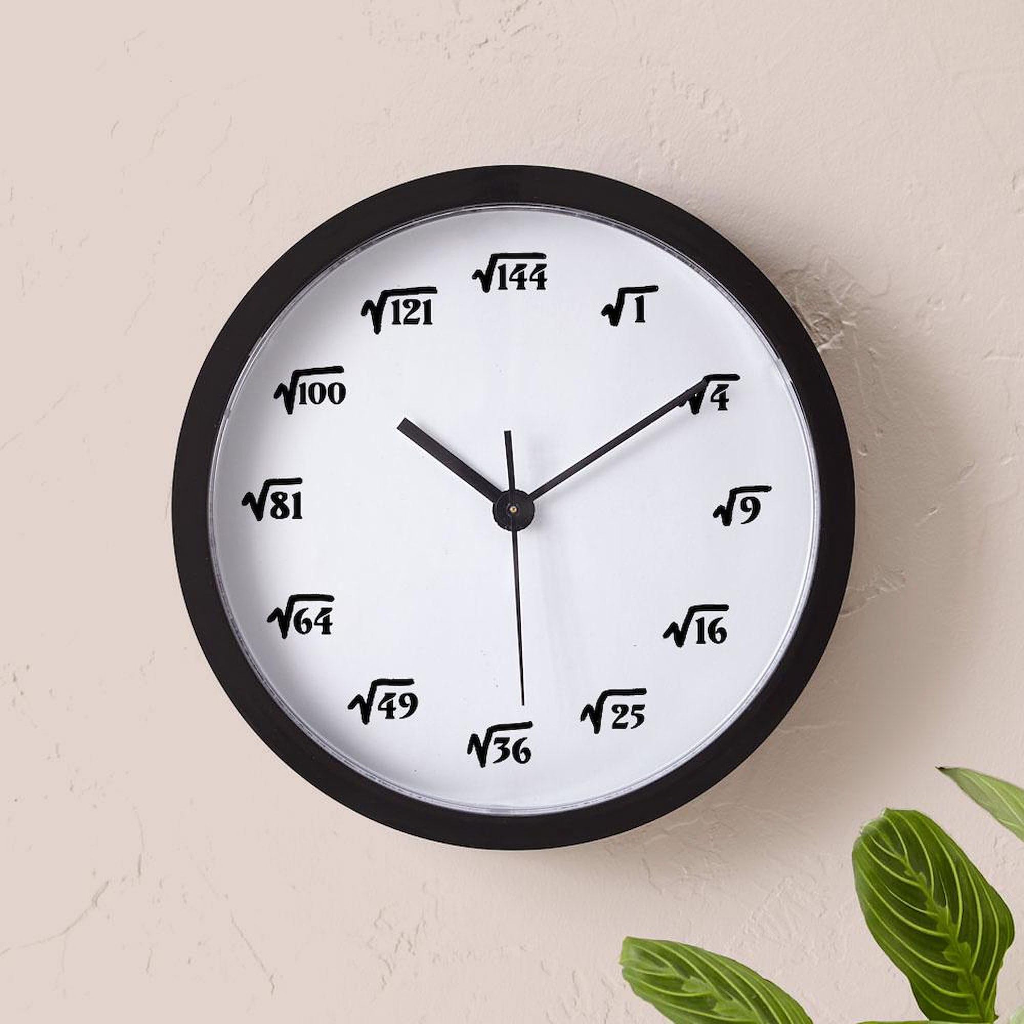Square Root 10 Inch Wall Clock - Unique Mathematical Decor for Living Room, Kitchen, Office & Classroom | Perfect Gift for Math Lovers & Teachers