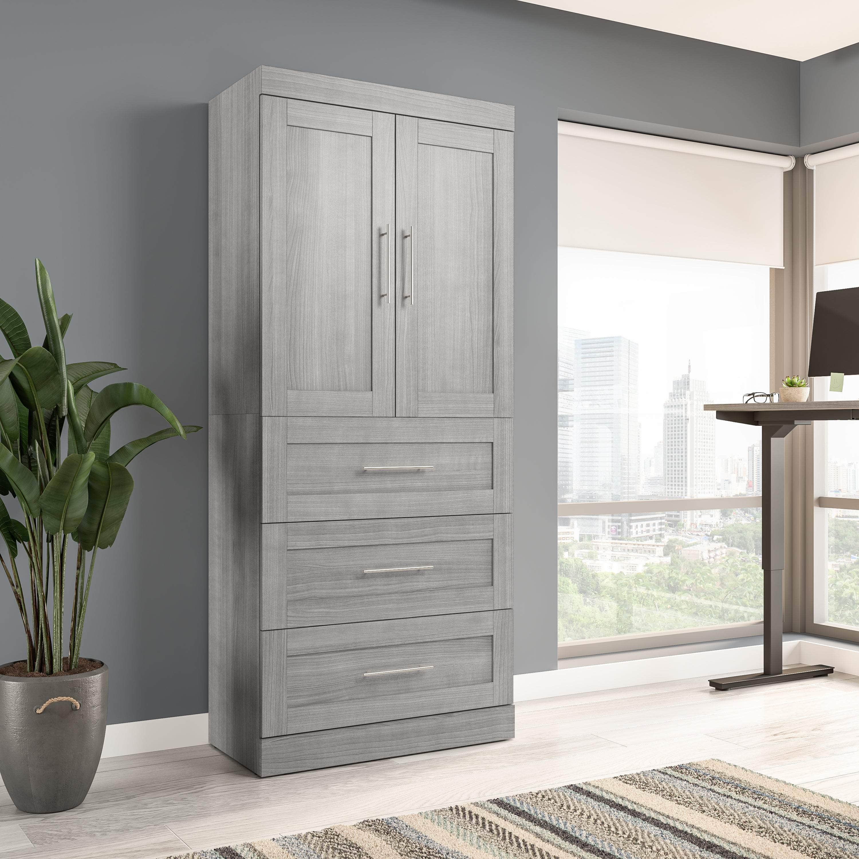 36W Wardrobe with 3 Drawers - 5 Color Options for Bedroom, Closet & Storage Organization | Space-Saving Furniture for Small Apartments