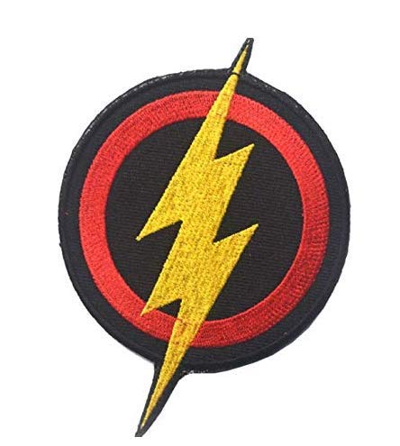 The Flash Lightning Shield Military Patch - Embroidered Tactical Badge with Hook & Loop for Jackets, Vests & Backpacks - Perfect for Cosplay, Military Gear & Outdoor Adventures