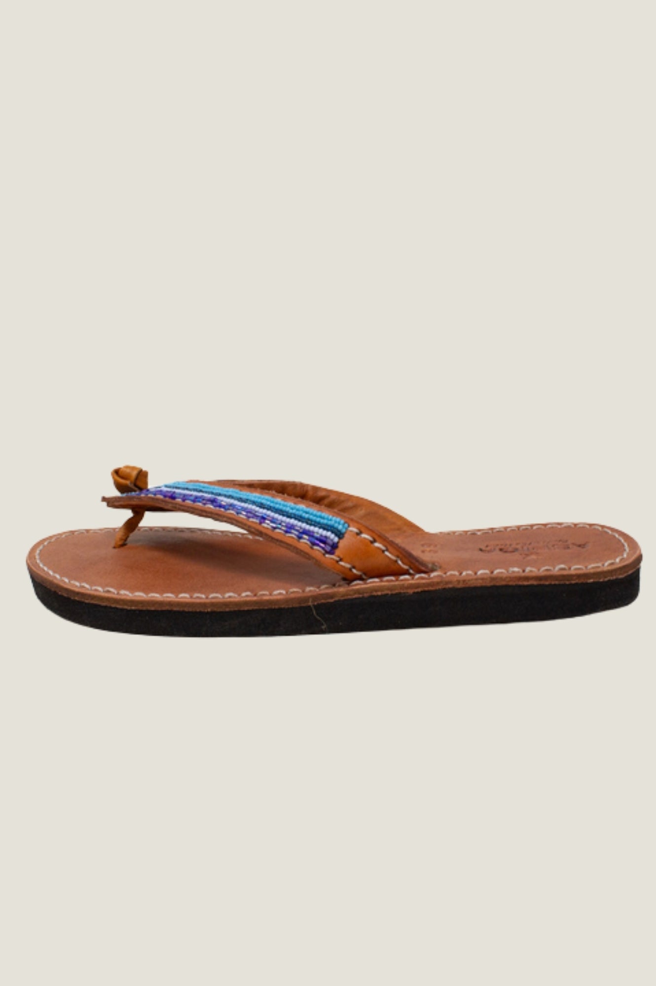Tanzi Soft Padded Sole Leather Sandals for Women - Comfortable Blue Summer Beach Sandals | Perfect for Walking, Travel & Casual Outings