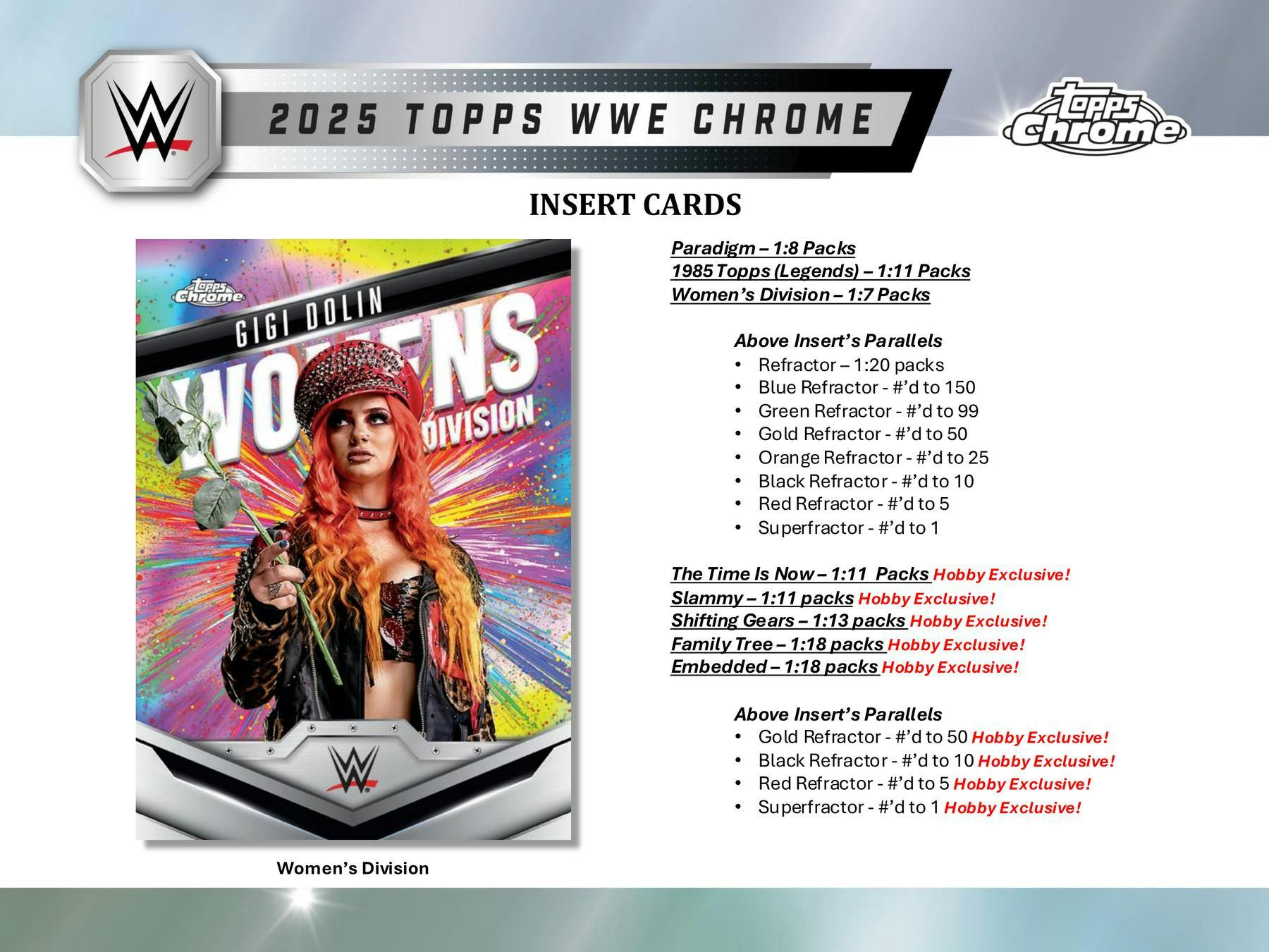 2025 Topps Chrome WWE Wrestling Hobby Box - Premium Collectible Trading Cards for WWE Fans - Perfect for Collectors, Investors, and Wrestling Enthusiasts