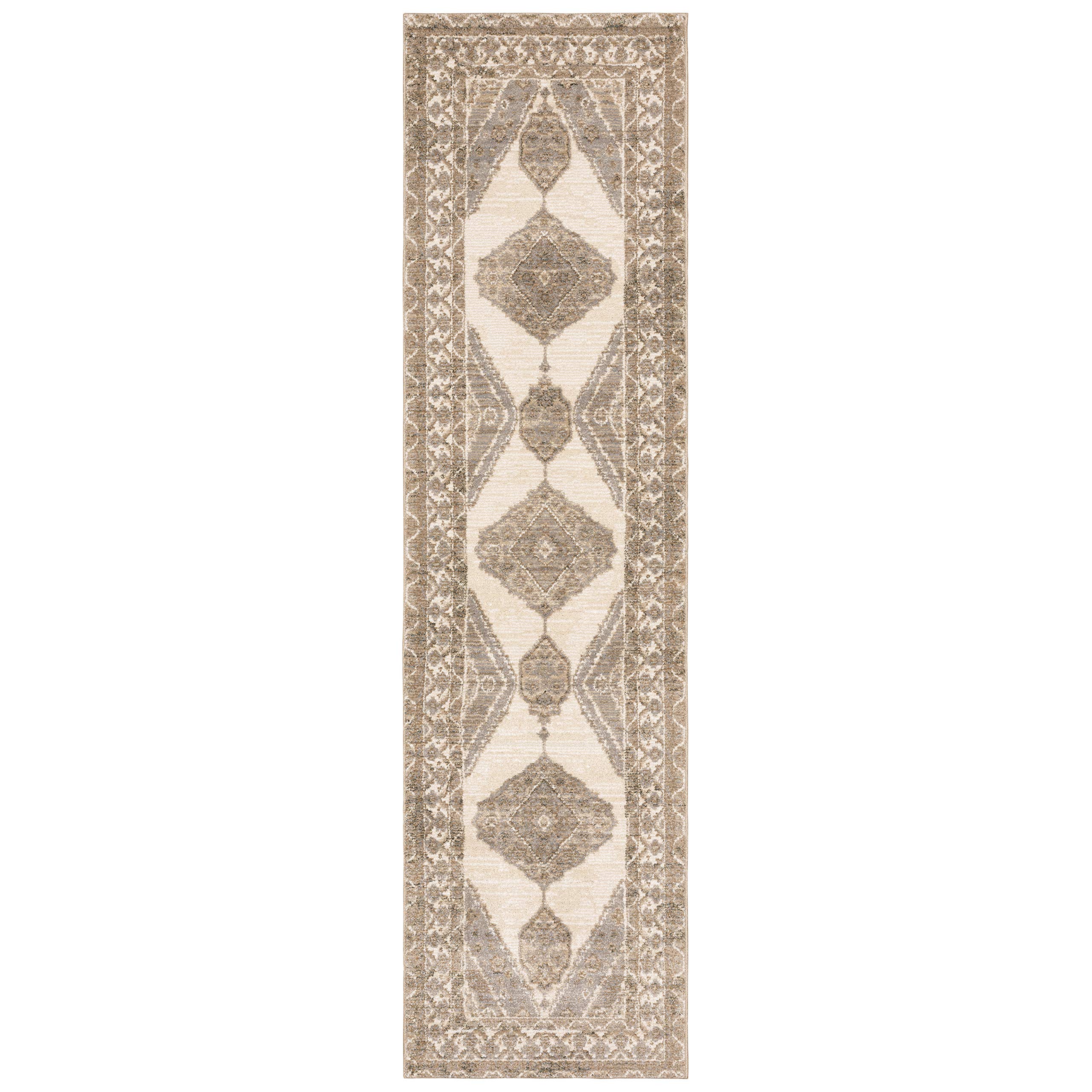 Karrie Traditional Oriental Area Rug 3' x 5' - Handmade Beige Ivory Persian Style Rug for Living Room, Bedroom & Office Decor | Solo Rugs