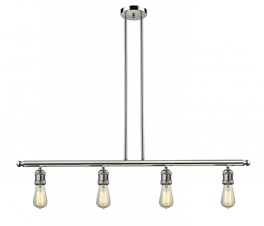 214-PN 4-Light Island Chandelier with Exposed Bulbs - Modern Kitchen Pendant Lighting for Dining Room, Farmhouse, and Restaurant Decor
