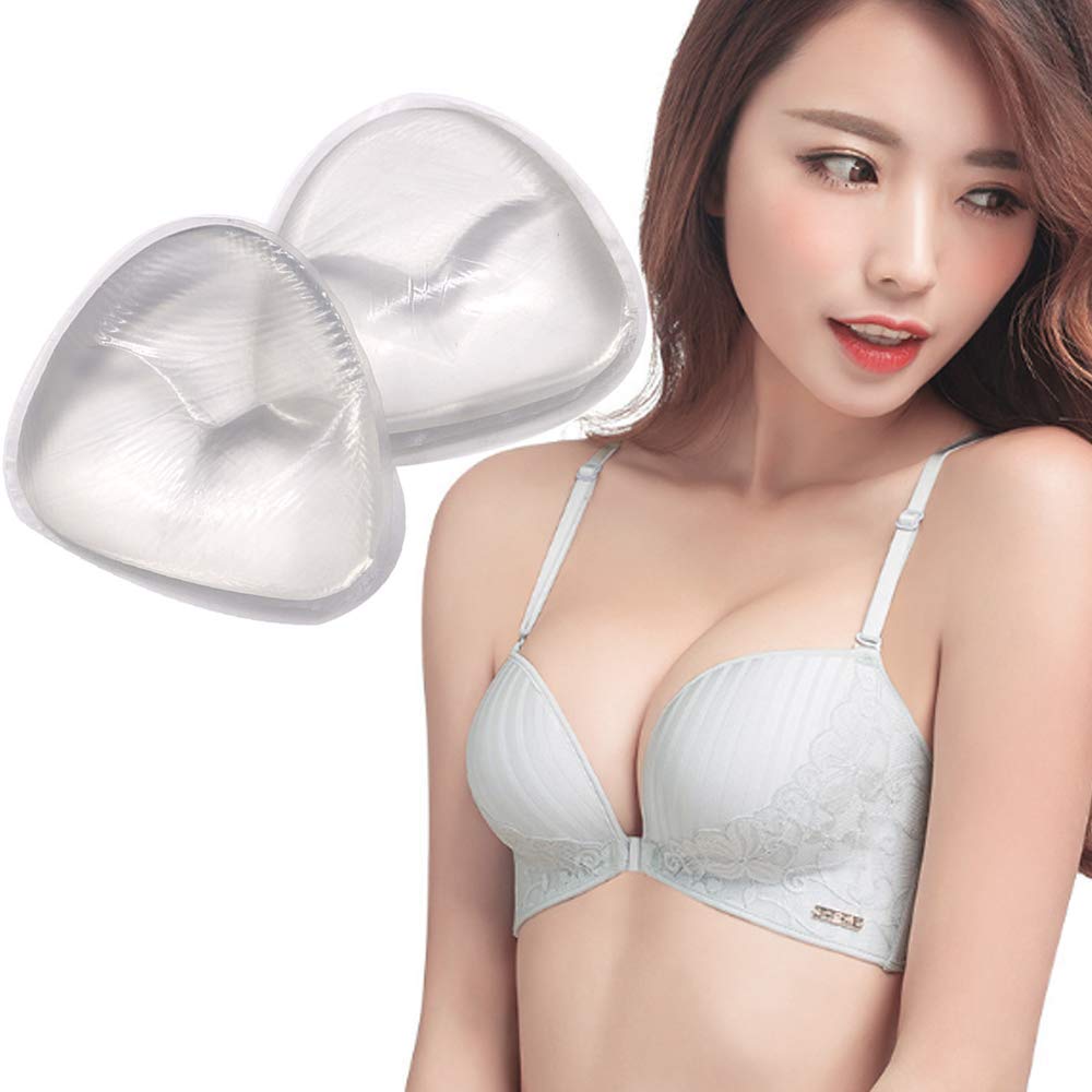 Silicone Bra Pads - Invisible Push-Up Bikini Inserts for Swimsuits | Waterproof & Quick-Dry Chest Pads (Clear) | Perfect for Beach, Pool & Summer Activities