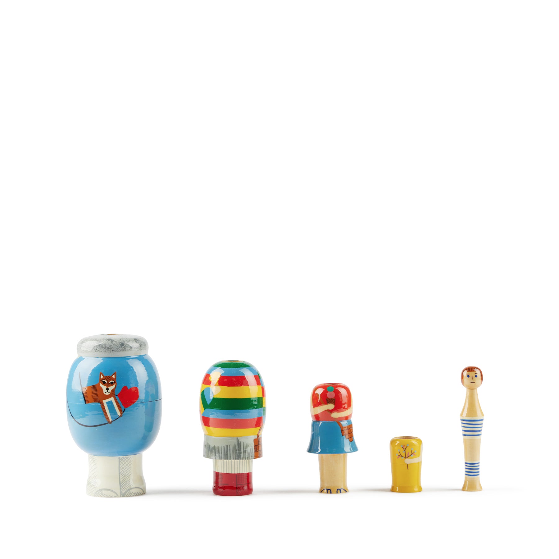 Russian Nesting Dolls Set - Hand-Painted Wooden Matryoshka Dolls (5-Piece) - Traditional Folk Art Collectible for Home Decor, Gift Giving & Cultural Display