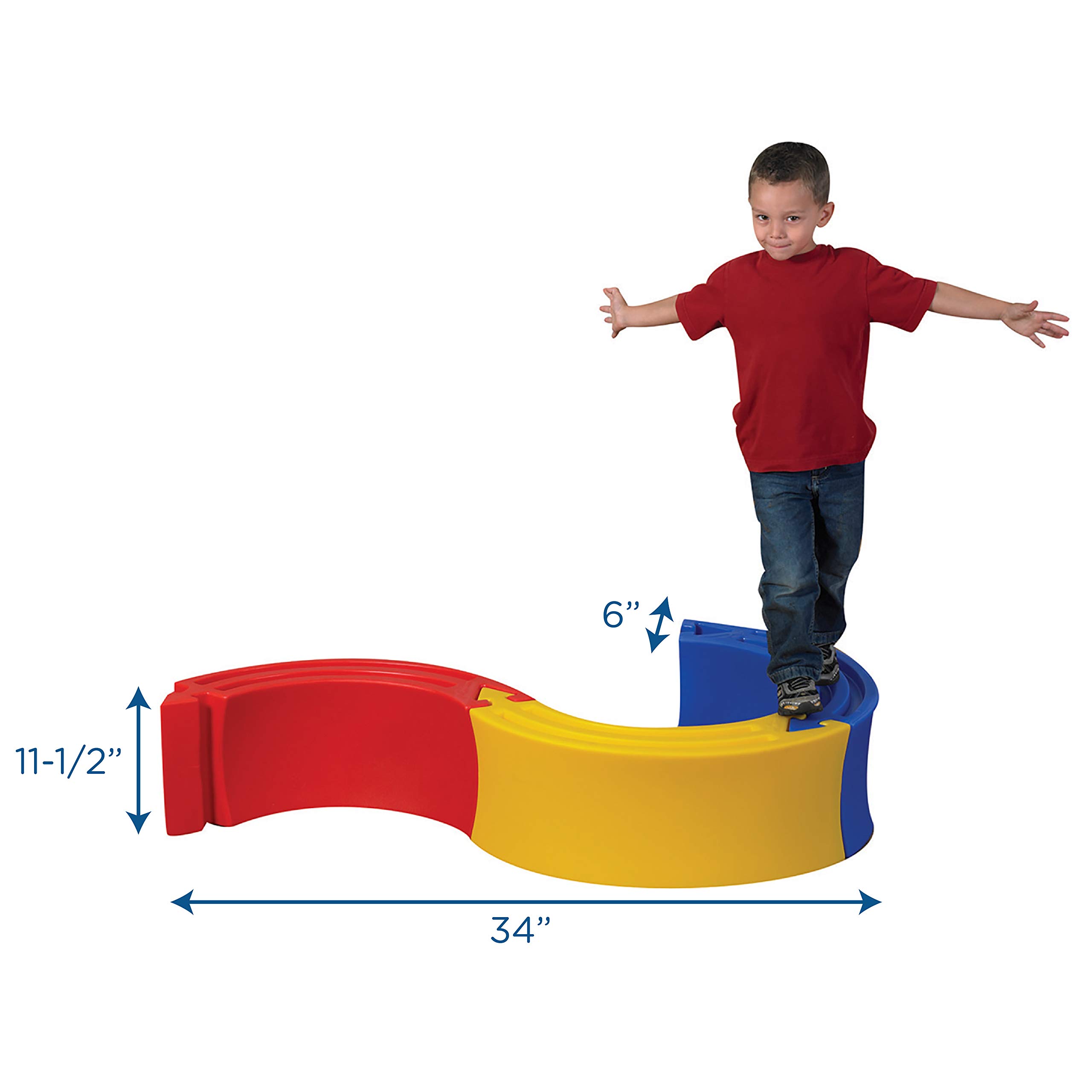 Edu-Ring Kids Balance Beam Toy - Indoor & Outdoor Play Equipment for Toddlers & Children - Daycare & Playroom Classroom Furniture - Perfect for Gross Motor Skills Development & Active Play