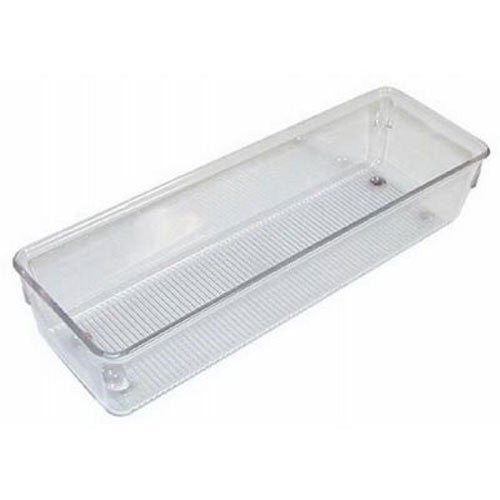 LINUS Clear Plastic Drawer Organizer 3 x 9 x 2 Inches - Perfect for Kitchen, Bathroom & Office Storage Solutions
