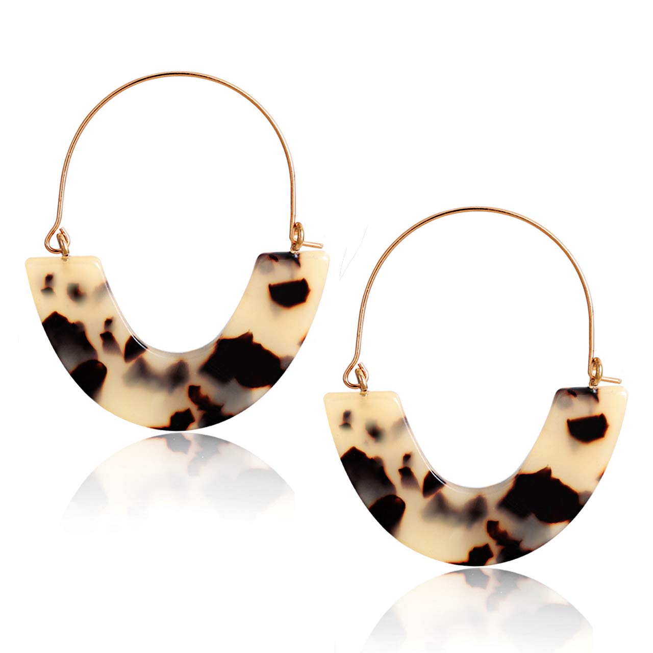 CEALXHENY Tortoise Shell Acrylic Hoop Earrings - Stylish Resin Dangle Drop Earrings for Women | Perfect for Parties, Weddings & Everyday Fashion Accessories