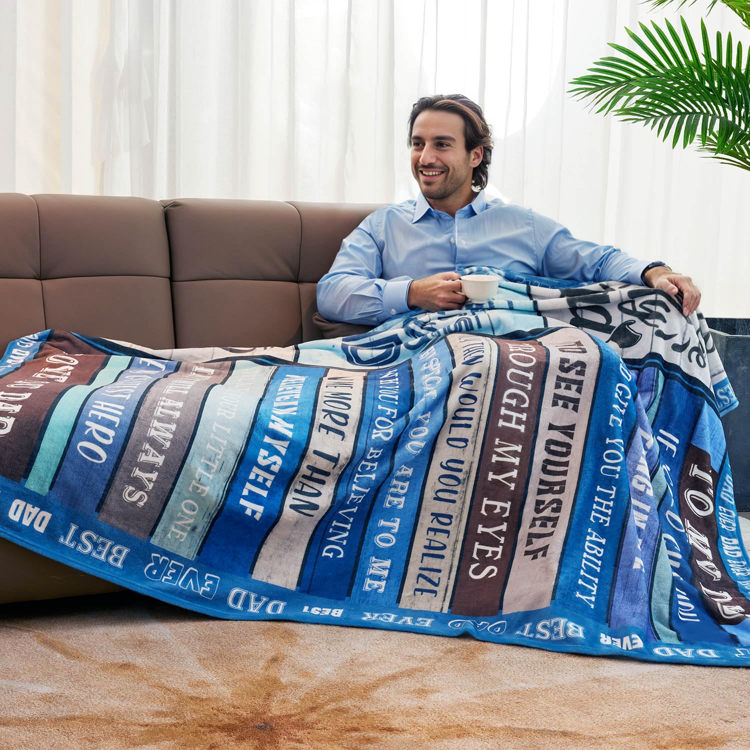 World's Best Dad Personalized Throw Blanket 60