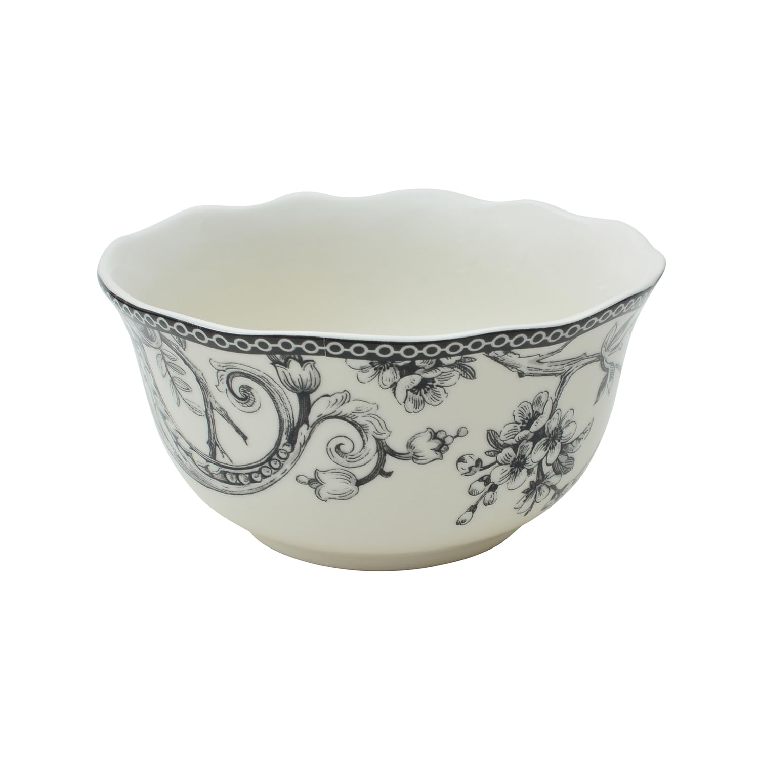 222 Fifth Adelaide 16-Piece Porcelain Dinnerware Set - Service for 4, Elegant Black Dinner Plates with Hand-Painted Woodland Bird Design, Microwave & Dishwasher Safe for Everyday Use, Perfect for Family Dinners, Parties & Holiday Entertaining