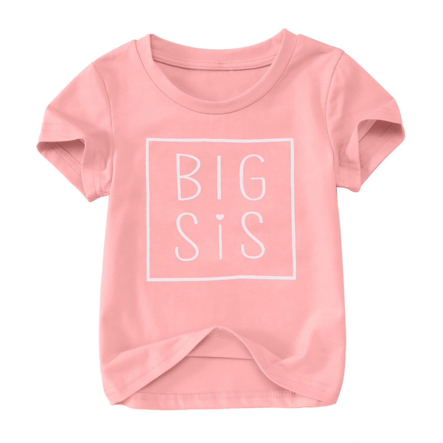 Big Sister Shirt for Toddler Girls - Soft Short Sleeve Tee for Sibling Announcement