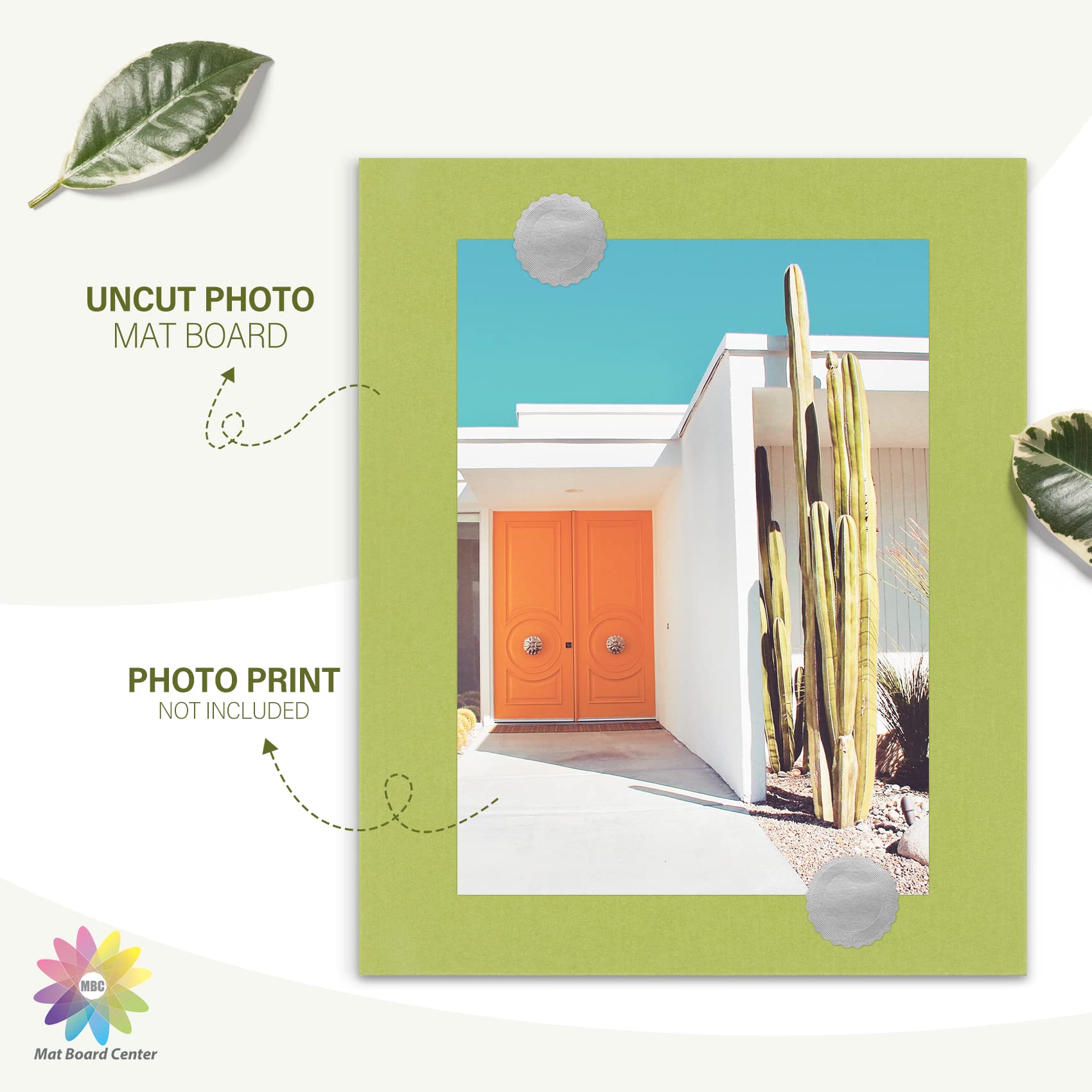 10 Pack 8x10 Uncut Photo Mat Boards - Olive Green Matte Backing Boards for Pictures, Prints, Frames & Artwork | Perfect for DIY Framing, Scrapbooking & Home Decor Projects