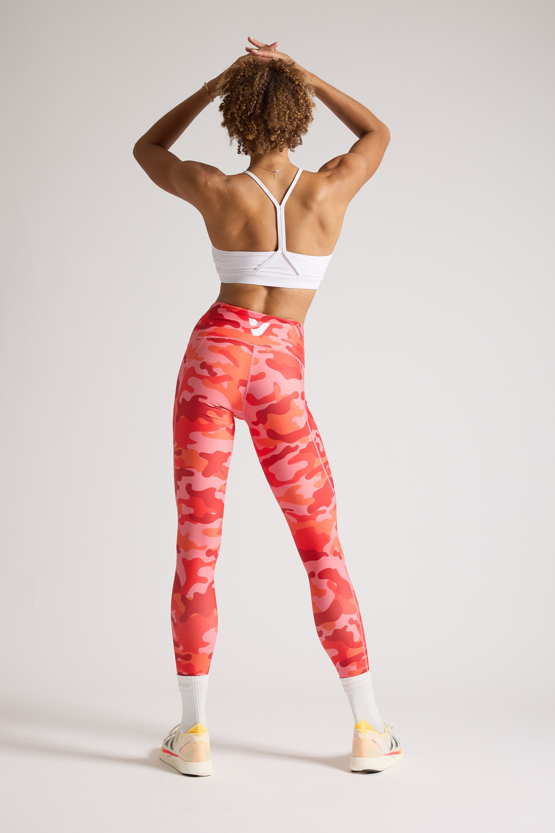 Orange Camo Leggings for Women - High Waisted Yoga Pants, Stretchy Workout Tights - Perfect for Running, Gym, Fitness & Outdoor Activities