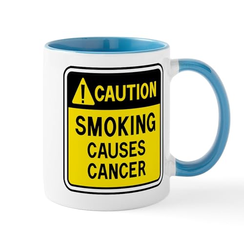White/Blue Inside - Smoking Warning Mug