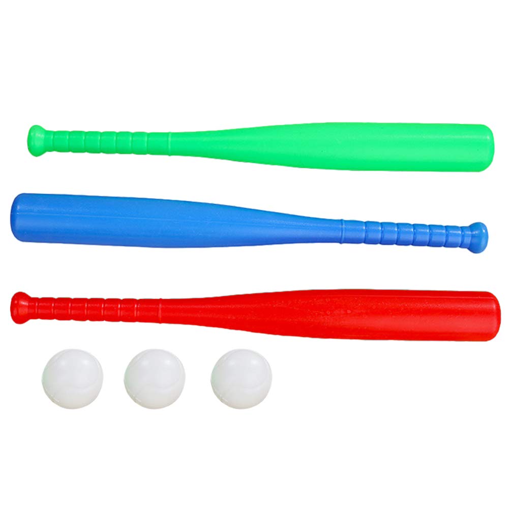 PATKAW Kids Baseball Toy Set - Plastic Baseball Bat & Ball for Outdoor Play, Skill Development & Practice - Random Color - Perfect for Backyard Games, Sports Training & Family Fun