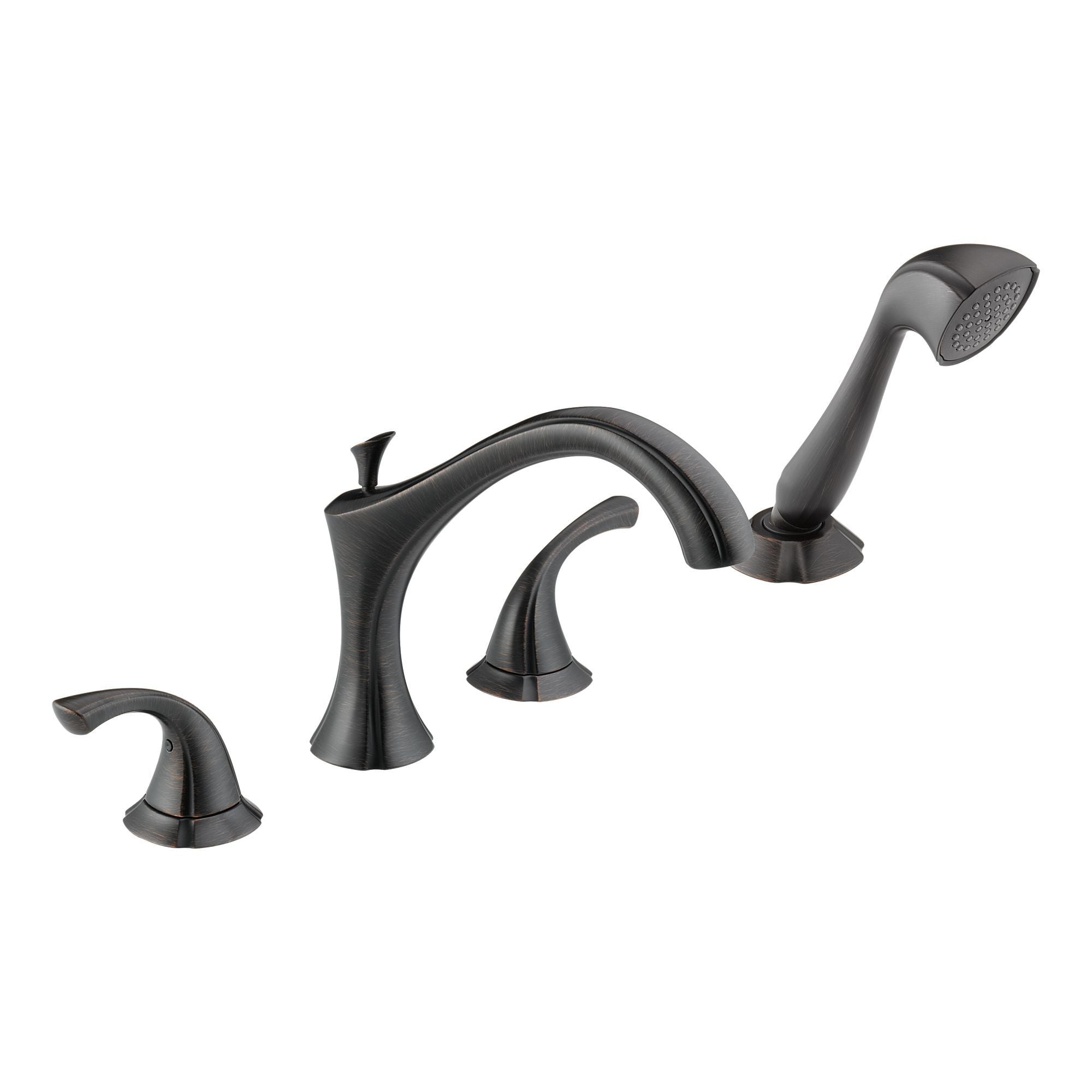 Delta Addison Roman Tub Faucet Trim with Hand Shower in Venetian Bronze (T4792 RB) - Perfect for Bathroom Renovation & Spa-Like Experience