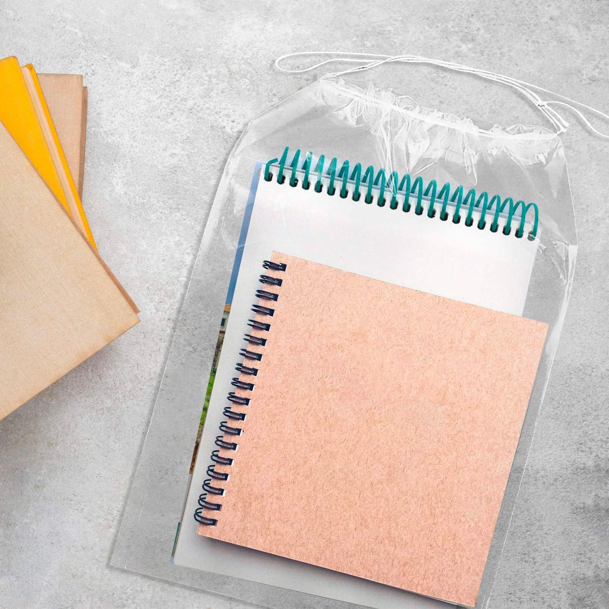 Disposable PE Drawstring Bags 2 Mil Thickness with Double Cotton Drawstrings - Perfect for Travel, Storage & Organization