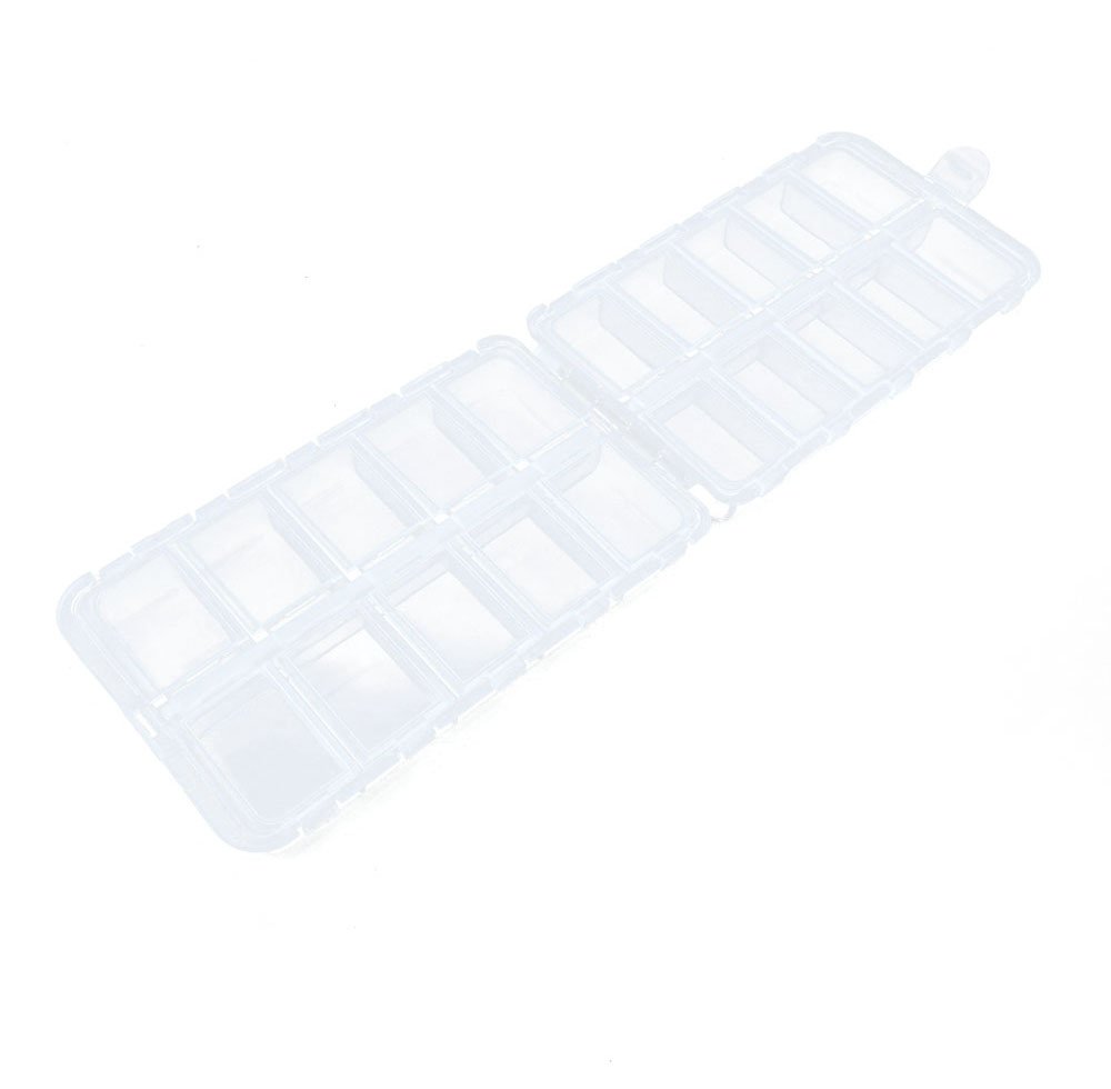 10-Pack Clear Plastic Tackle Box - Small Parts Organizer for Fishing Lures, Jewelry, Nail Art & Craft Storage - Durable Display Case with Compartments - Perfect for DIY, Beading & Tackle Organization