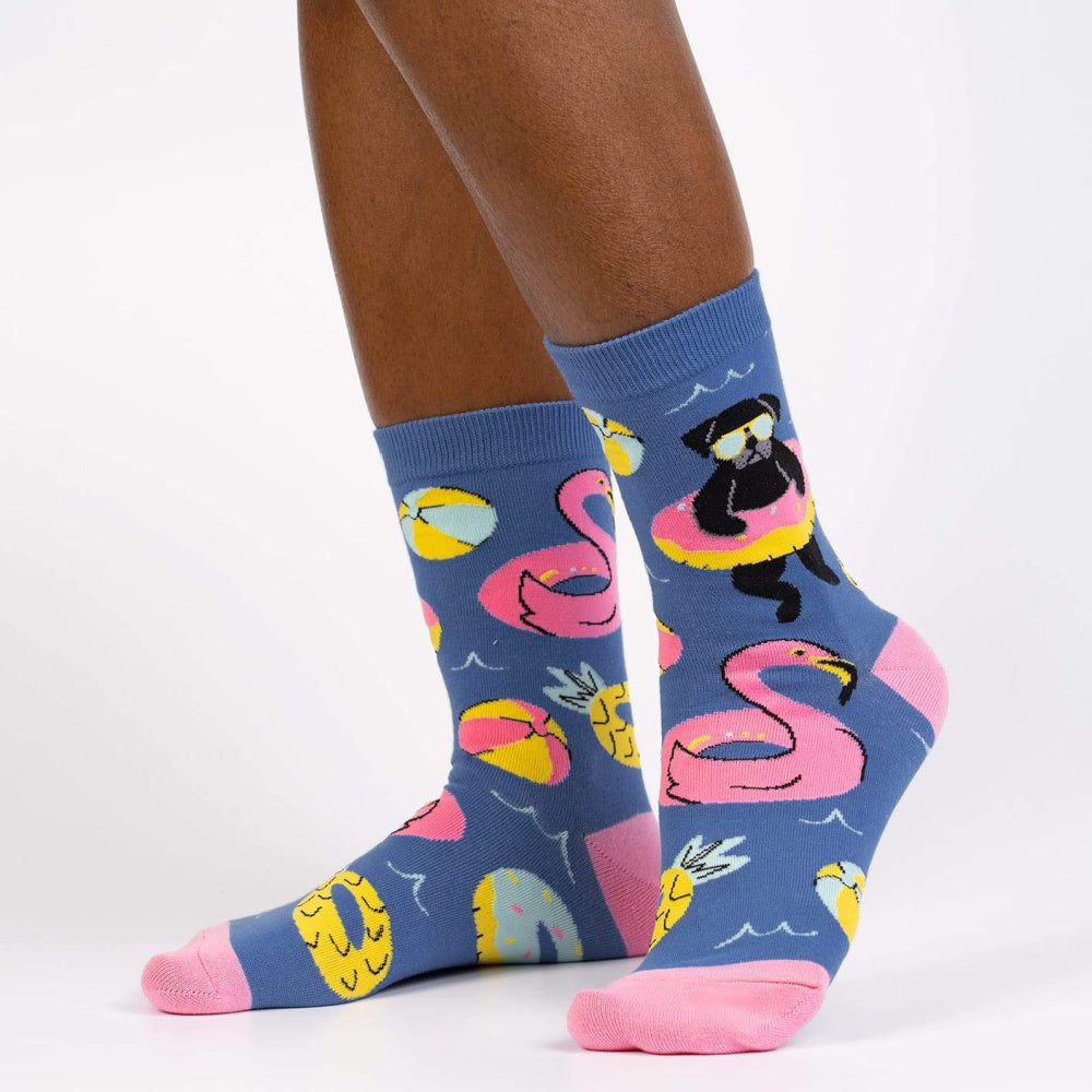 Fun & Comfortable Sock It To Me Crew Women's Socks - Cute Pug Dog Design for Summer Wear - Perfect for Casual Outfits, Gifts & Everyday Comfort