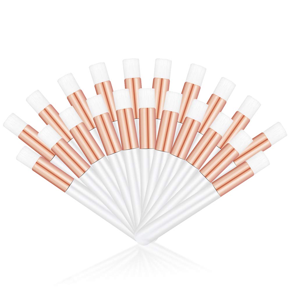 20 Pcs Rose Gold Eyelash & Blackhead Cleansing Brushes - Gentle Lash Shampoo Brush & Nose Cleaning Tool for Makeup Removal & Skin Care - Perfect for Daily Beauty Routine & Spa Treatments