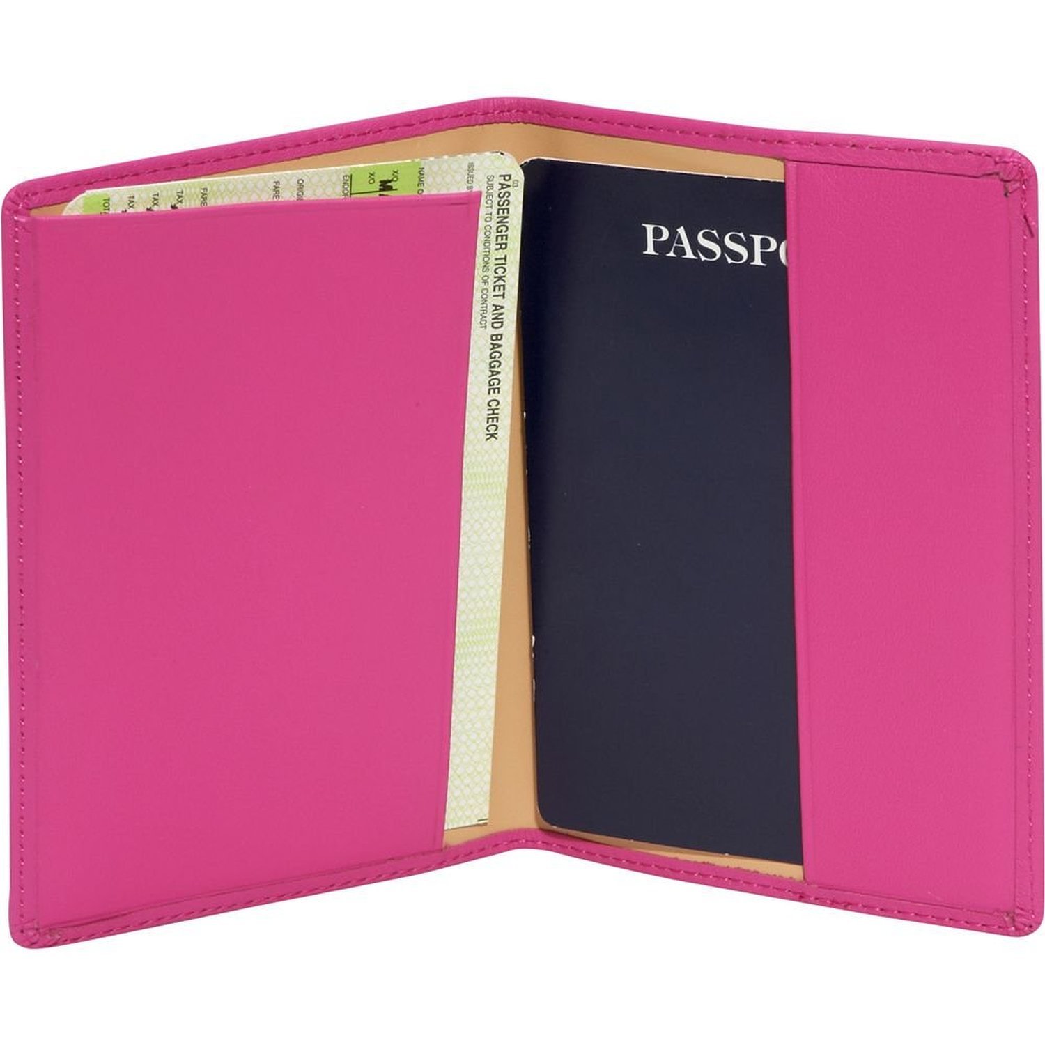 Royce Leather RFID Blocking Passport Holder - Travel Document Organizer Wallet for Women & Men, Pink, One Size - Perfect for Airports, Business Trips & International Travel