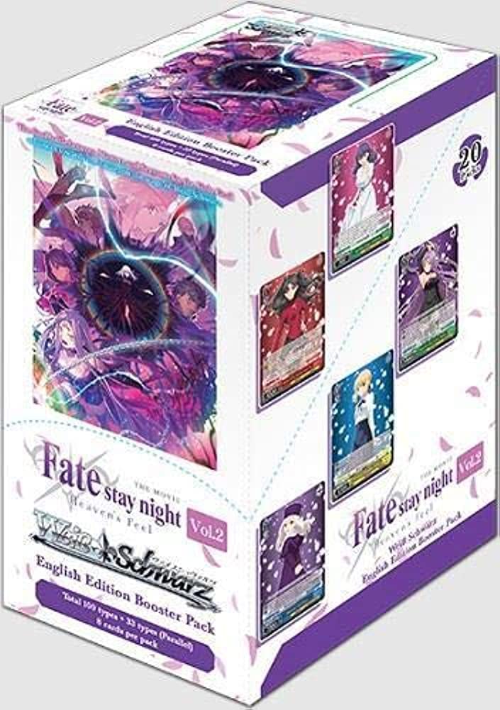 Weiss Schwarz Fate/Stay Night Volume 2 Heaven's Feel Booster Box - 20 Packs | Anime Trading Card Game | Collectible Cards for Deck Building & Competitive Play