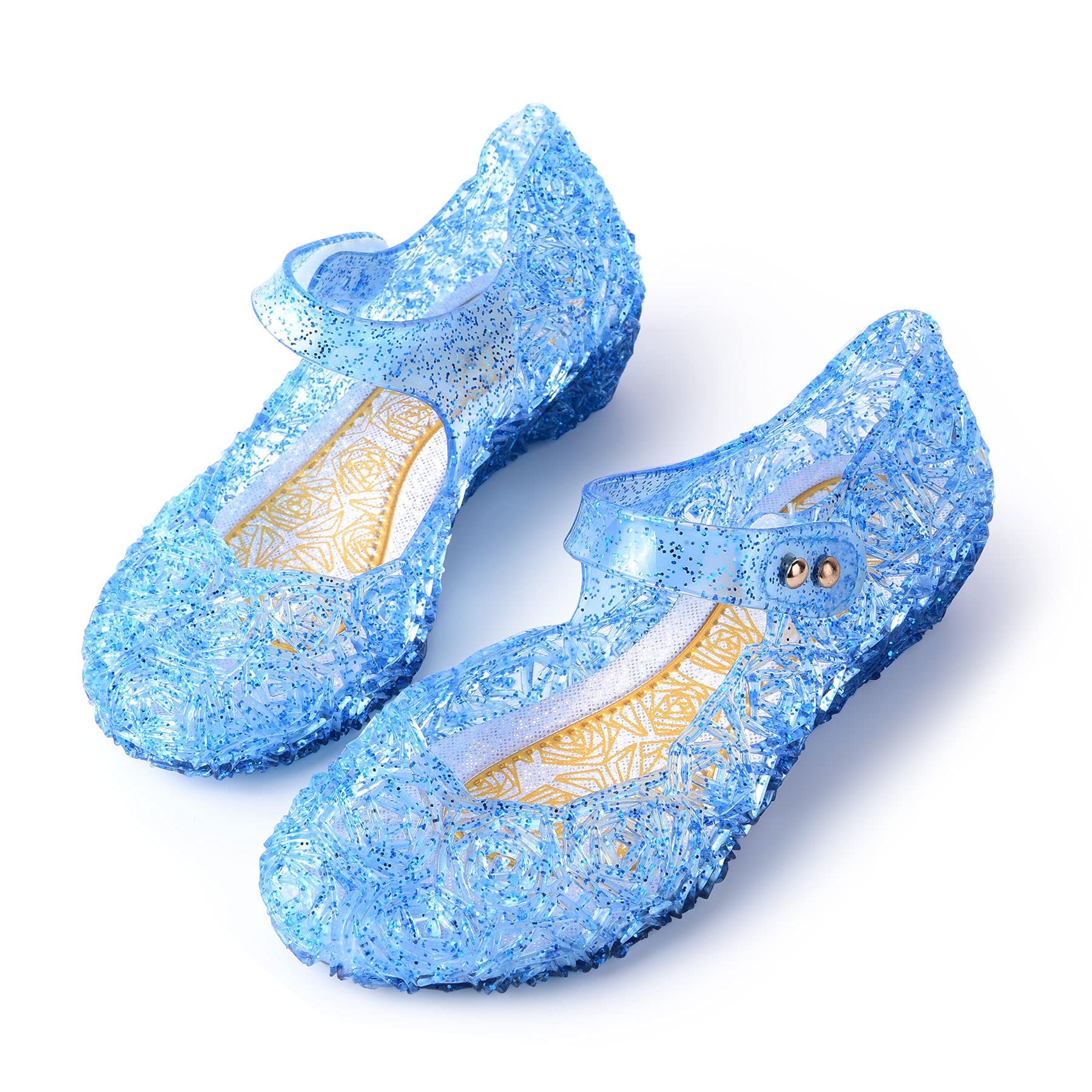 **JerrisApparel Girls Princess Sandals – Sparkly Jelly Mary Jane Shoes for Cosplay, Party & Dress-Up | Comfortable Flats for Kids, Toddlers & Little Girls**    *(Perfect for Halloween, Birthday Parties, Themed Events & Playtime!)*