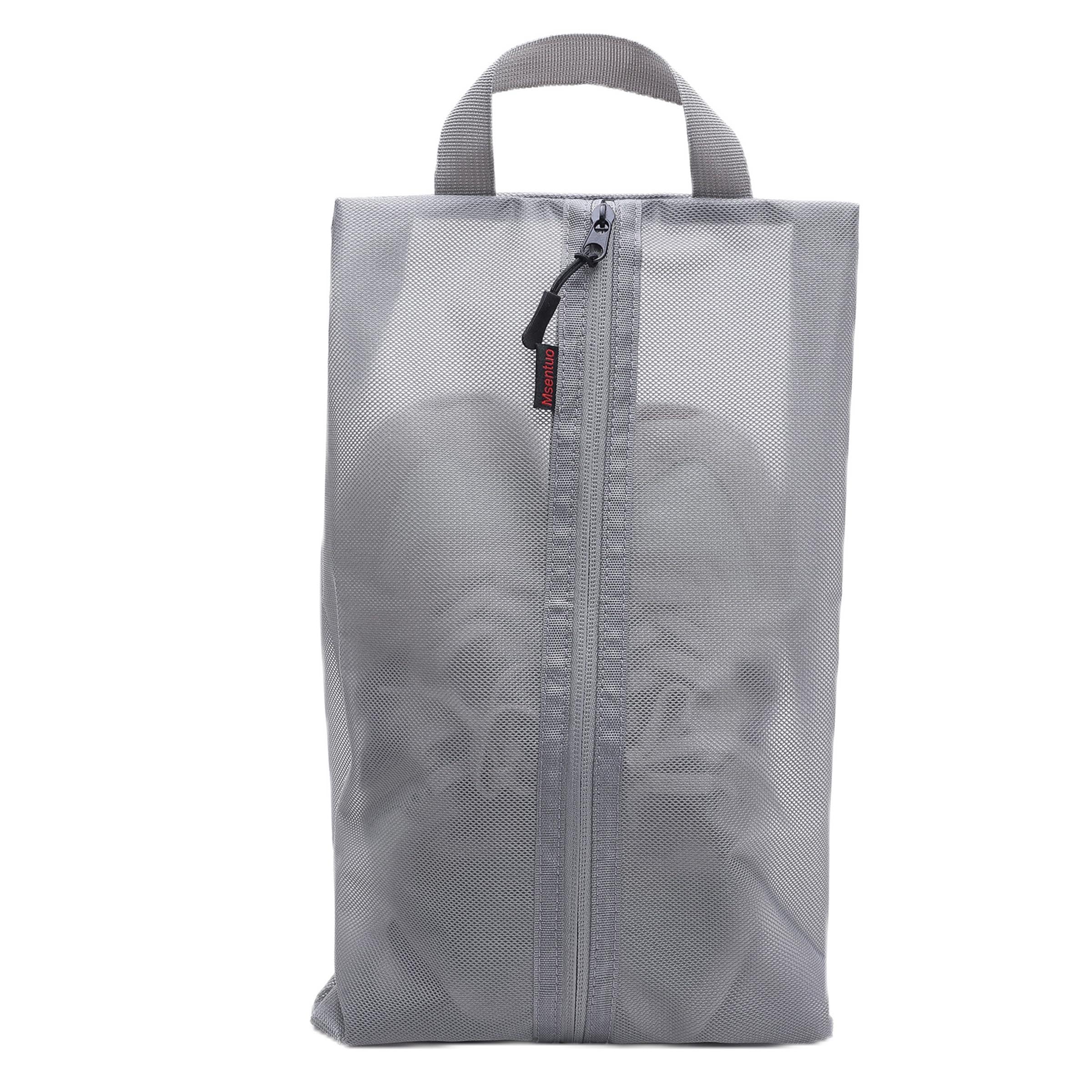 Waterproof Shoe Storage Bag with Zipper & Handle - Dustproof Travel Shoe Pouch for Men & Women (Grey, 1 Pack) - Perfect for Gym, Travel, and Shoe Organization