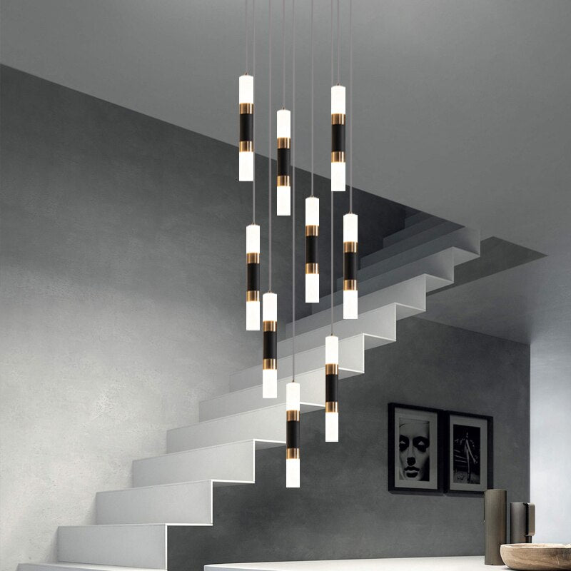 Modern Acrylic Staircase Chandelier - Elegant Lighting Fixture for Stairwell, Foyer & Entryway | Durable & Stylish Home Decor