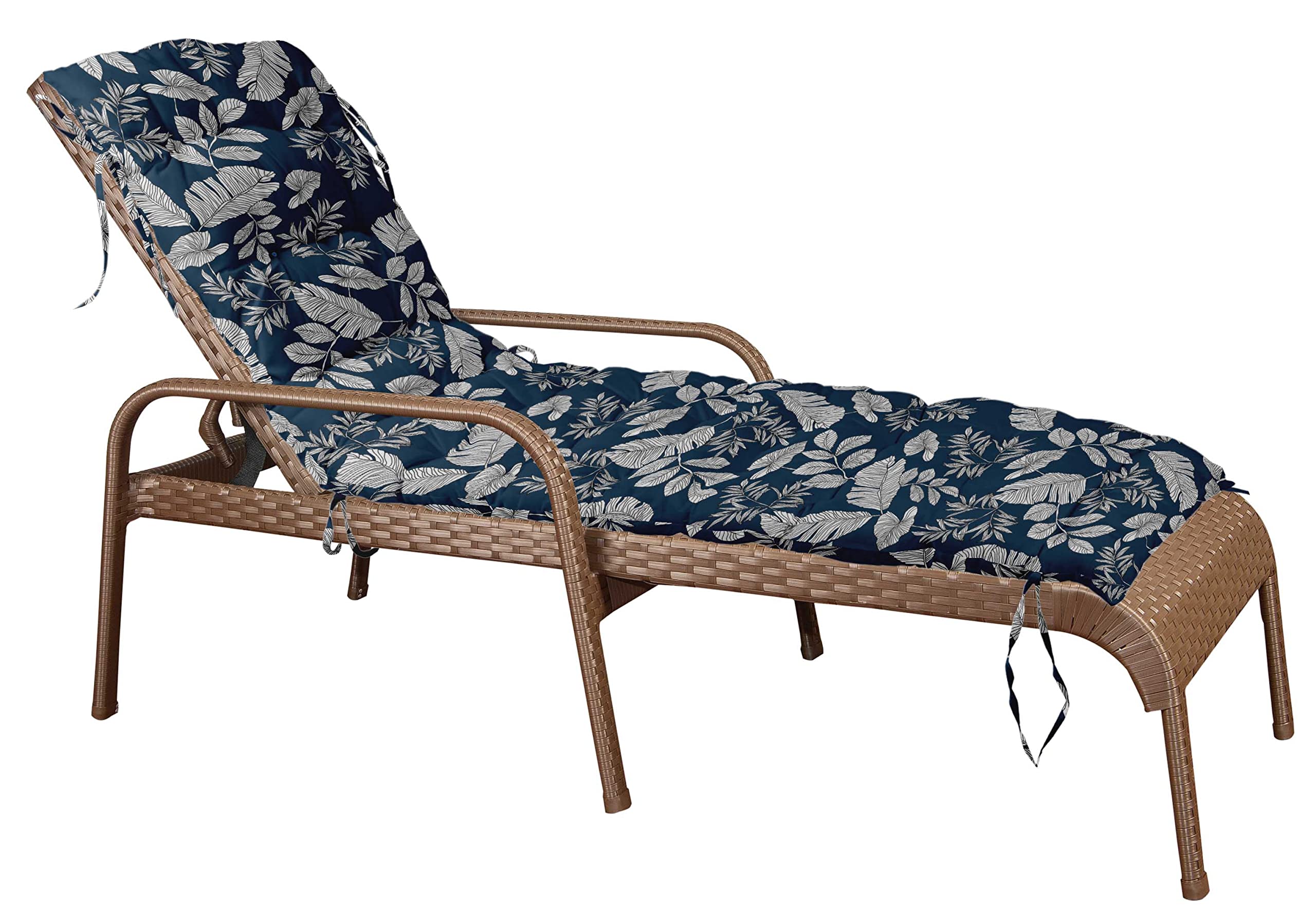 Quilted Thick Padded Seat Cushion for Rocking Chair, Sofa & Recliner - 74x23 Inches Royal Blue - Outdoor Garden, Terrace & Bench Cushion with Secure Ties - Perfect for Patio, Deck & Sunroom Relaxation