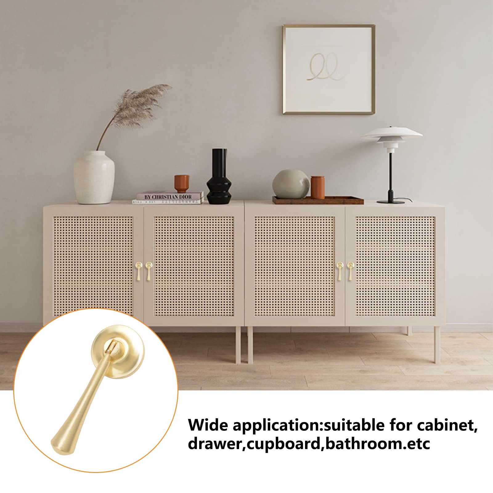 MOROBOR Teardrop-Shaped Cabinet Pulls - 4 Pack Solid Brushed Gold Drawer Handles - Zinc Alloy Knobs with Mounting Screws for Kitchen Cabinets, Dressers & Furniture - Elegant Home Decor Upgrade