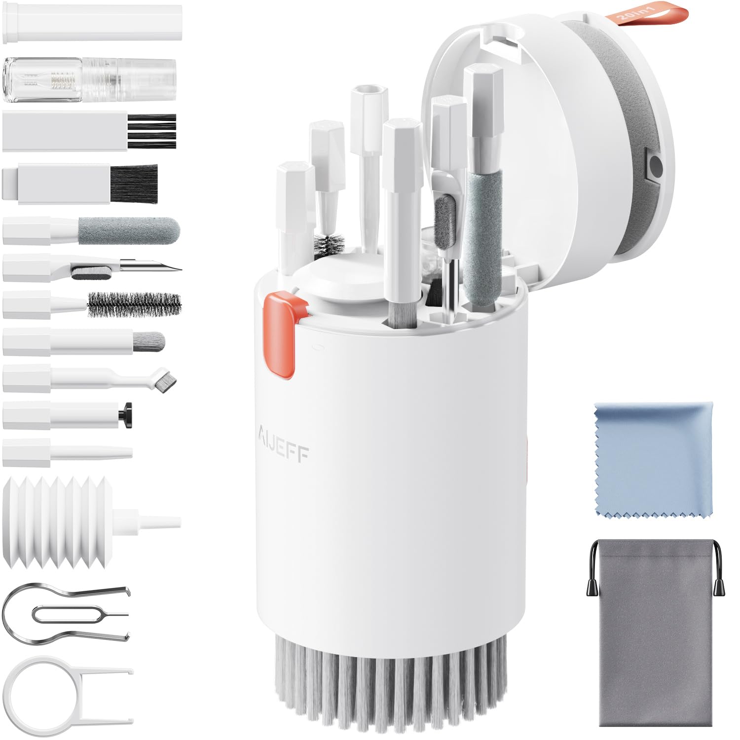 Premium AirPods Pro 1/2/3 Cleaning Kit - 6-in-1 Multifunctional Cleaning Tools for iPhone, Headphones, Computer, Keyboard, Camera & Phone Screen Accessories - Perfect for Home, Office & Travel Use
