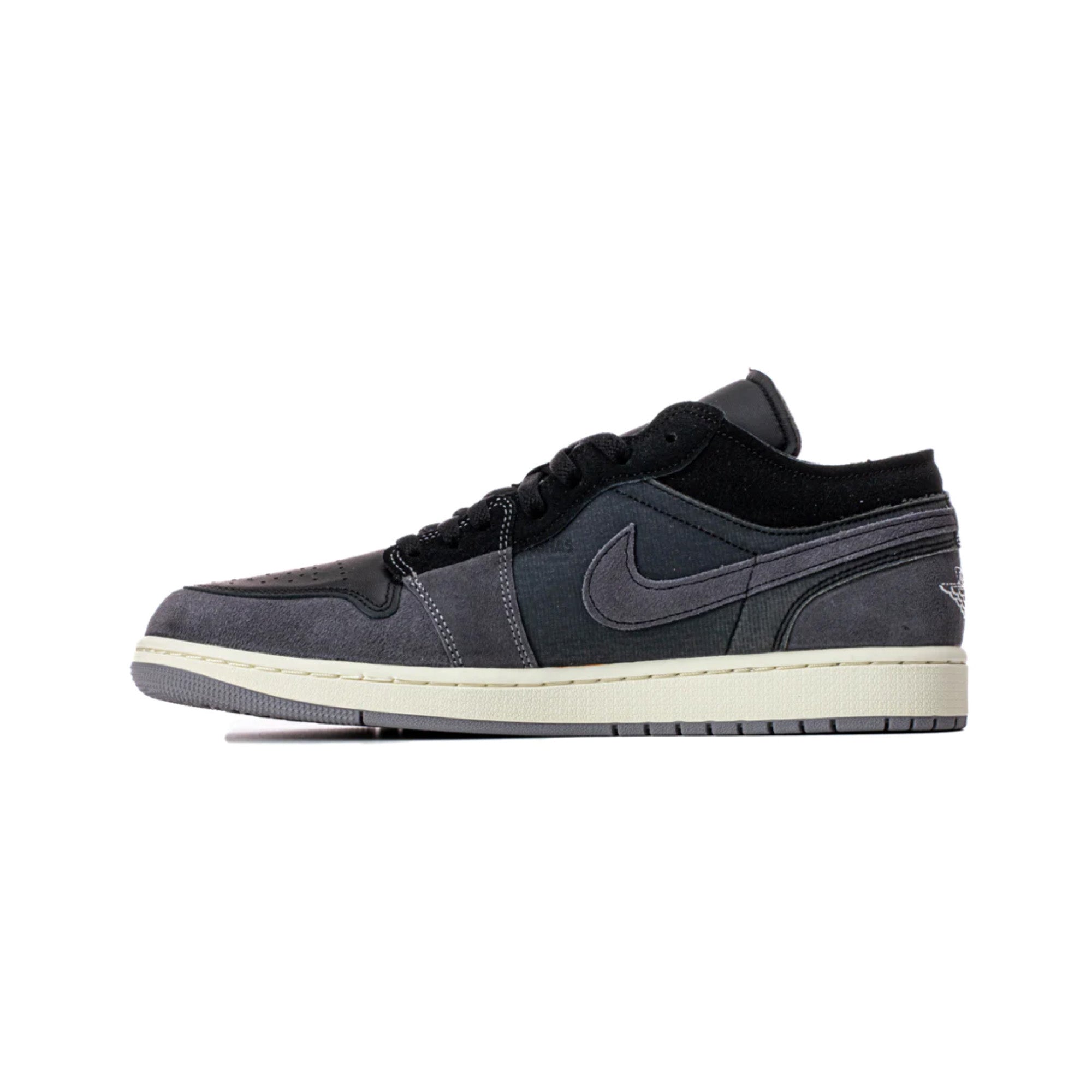 Air Jordan 1 Low Craft Inside Out 'Black' Sneakers (2022) - Men's Basketball Shoes for Casual Wear & Street Style Fashion