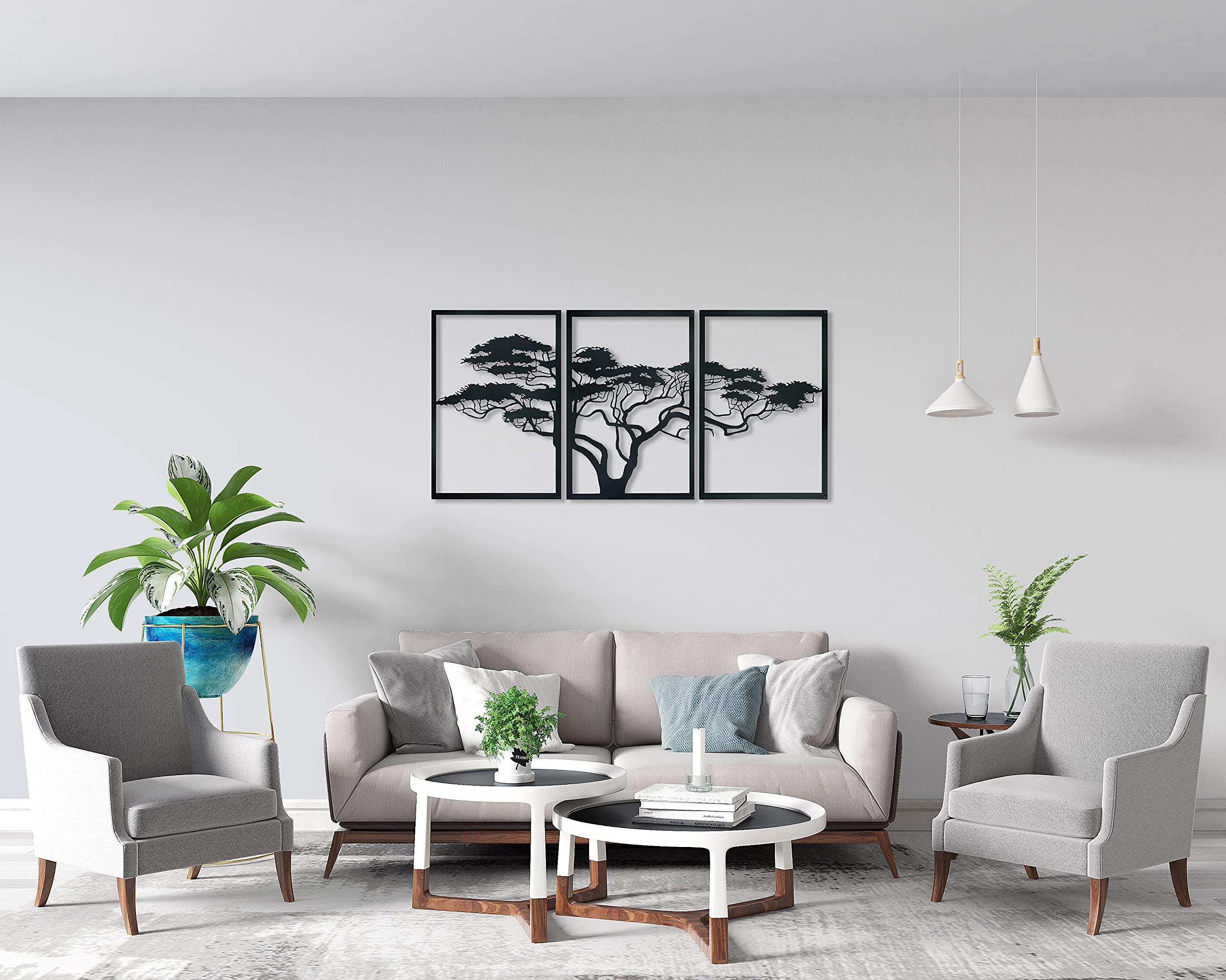 Tree of Africa Metal Wall Art - Large 75'' x 38'' Black Tree of Life Wall Decor for Home, Farmhouse, Rustic & Cabin Decor | Perfect Housewarming Gift for Living Room, Bedroom or Office