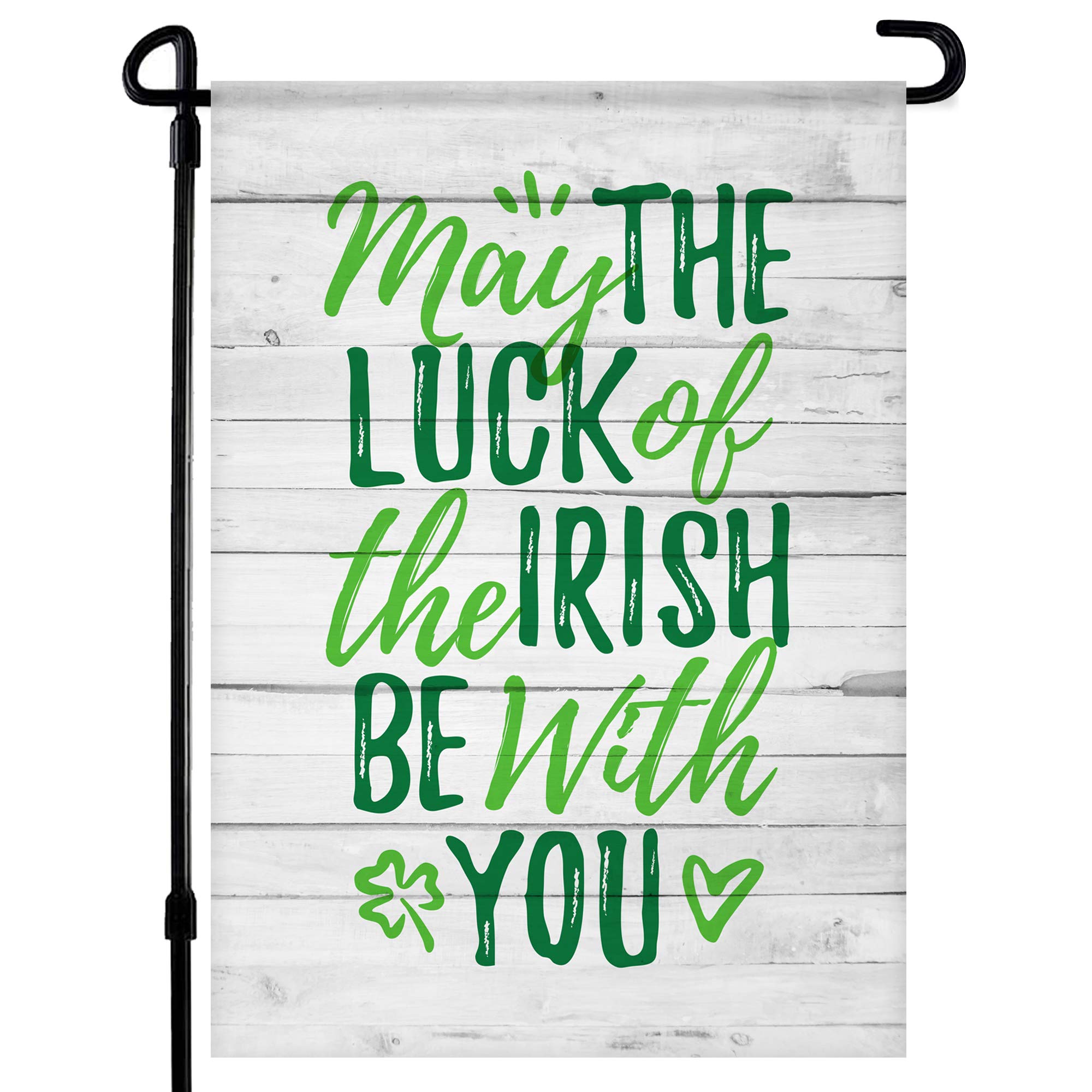St. Patrick's Day Garden Flag - 12.5 x 18 Inch Outdoor Decorative Flag for Patio, Lawn & Porch - 'May the Luck of the Irish Be With You' Seasonal Decor - Perfect for St. Patrick's Day Celebrations, Irish-Themed Parties & Spring Home Decor