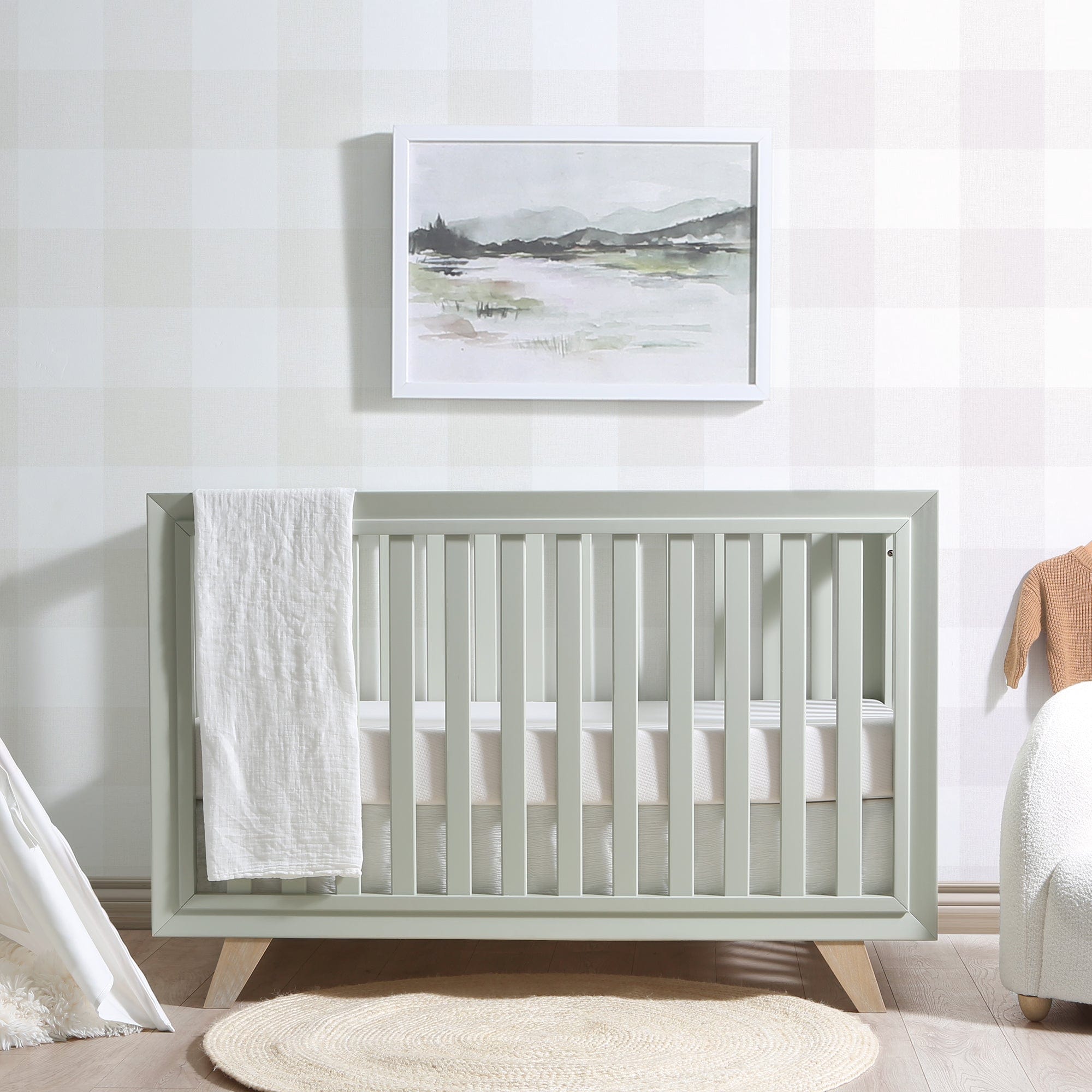 Wooster 3-in-1 Convertible Crib for Nursery - Toddler Bed & Daybed - Space-Saving Baby Crib for Small Rooms & Second Story Homes
