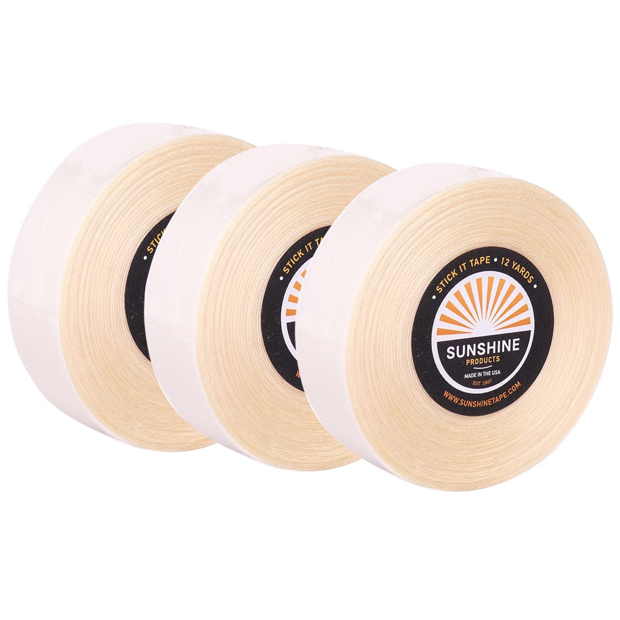 3 Pack Double Sided Wig Tape - 3/4 Inch x 12 Yards Medical Grade Adhesive for Toupees & Hairpieces - Strong Hold for Daily Wear & Cosplay