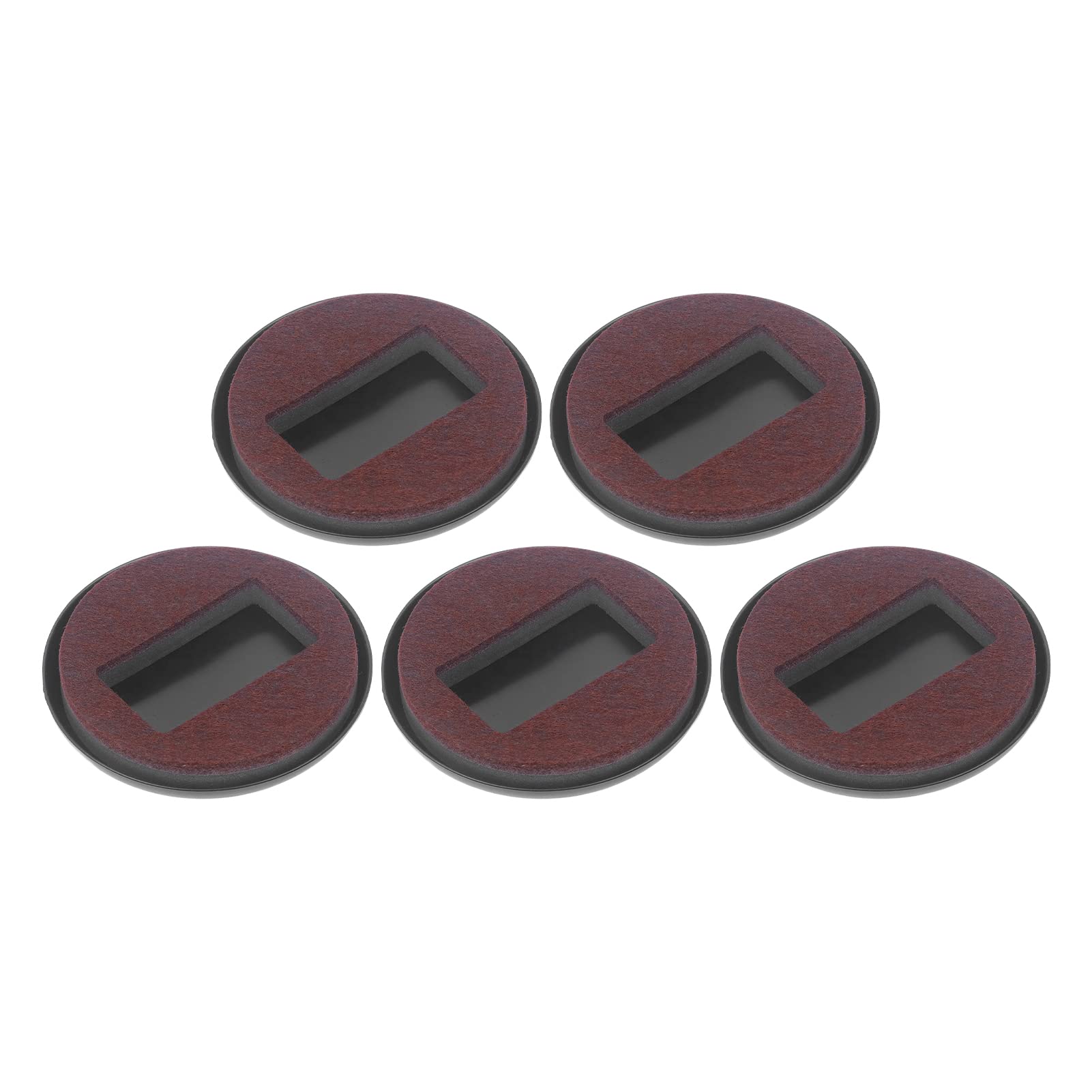 Non-Slip Furniture Pads for Office Chairs - 5PC Brown Caster Cups to Prevent Floor Scratches & Protect Hardwood Floors - Perfect for Home, Office, and Conference Room Use