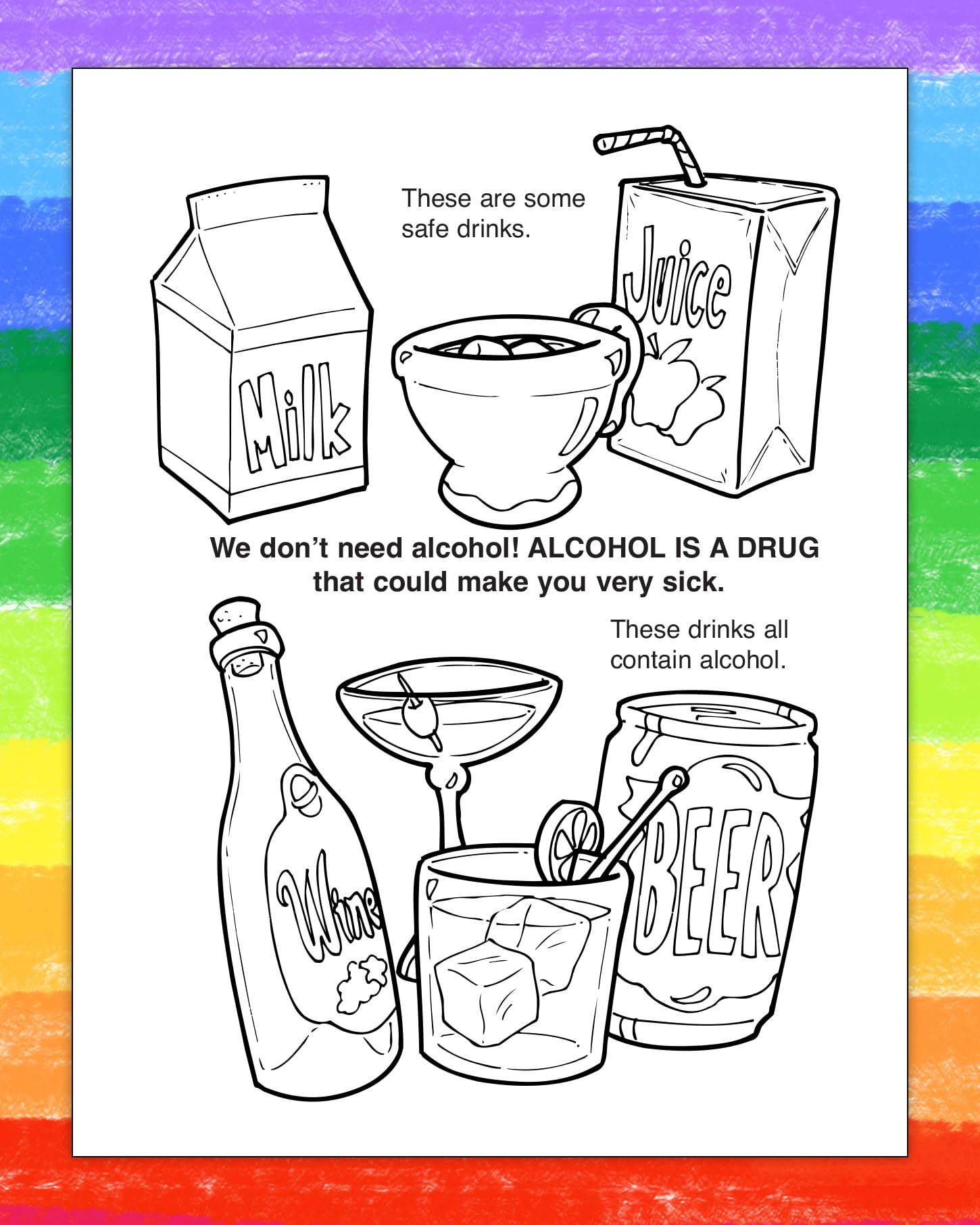 ZOCO Drug Prevention Educational Coloring Books - 250 Bulk Pack (No Crayons Included) | Stay Drug Free Safety Activities for Kids with Games & Puzzles | Perfect for Schools, Community Outreach & Child Awareness Programs