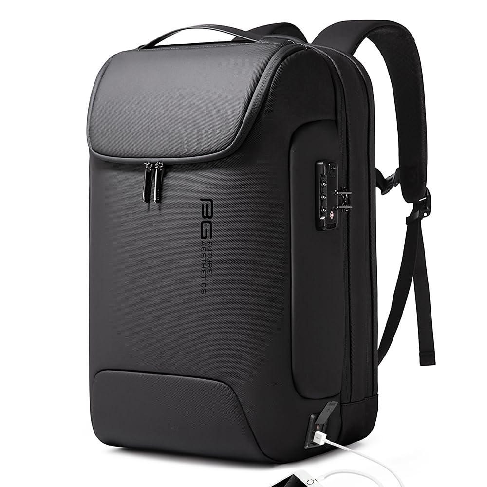 BANGE Anti-Theft Waterproof Laptop Backpack for Men - USB 3.0 Charging Port Business Travel Backpack Fits 17.3 Inch Notebook - Perfect for Commuting, College & Outdoor Adventures