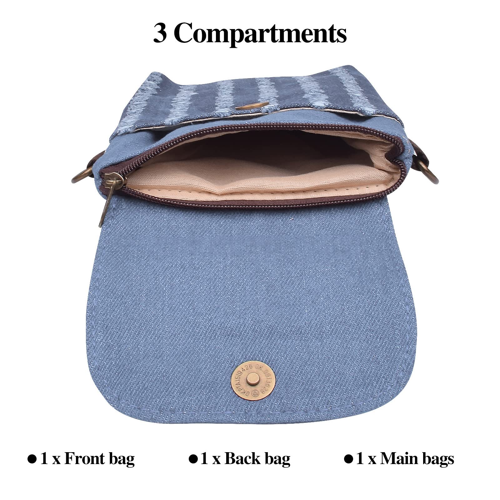WITERY Small Canvas Crossbody Phone Purse Wallet - Handmade Adjustable Shoulder Strap Cute Cell Phone Bag for Women | Perfect for Travel, Shopping & Everyday Use
