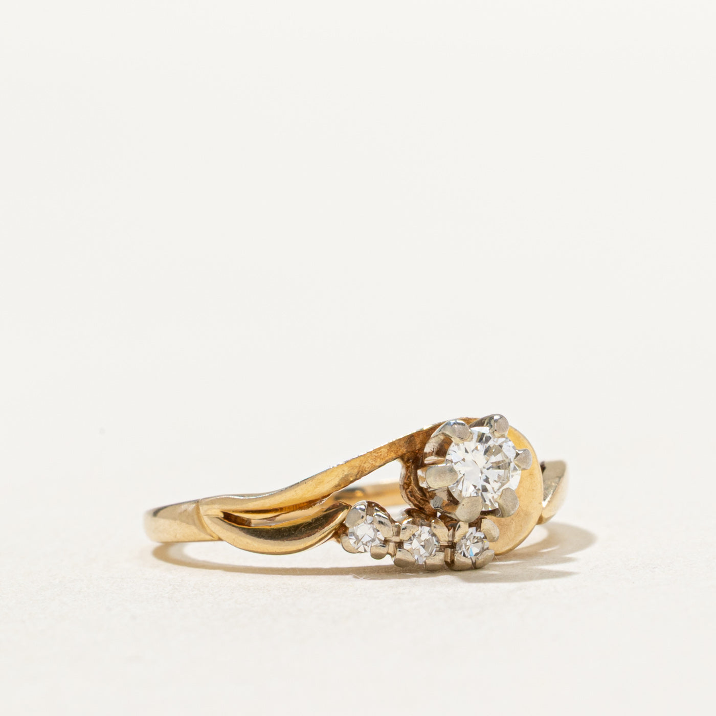 0.26ctw High Set Diamond Wave Ring - Size 5.5 | Elegant Stackable Wedding Band, Anniversary Gift for Her | Perfect for Bridal Jewelry & Special Occasions