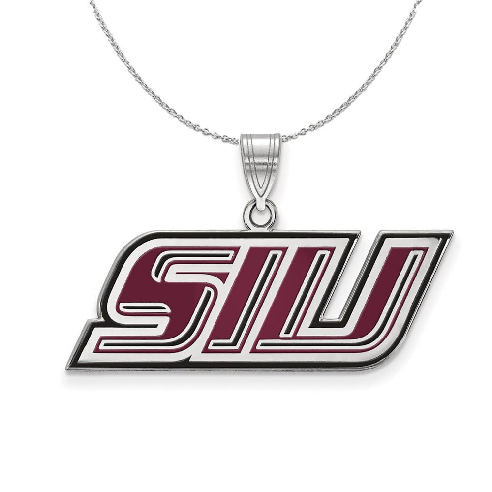 Black Bow Sterling Silver Necklace - Southern Illinois U. Gift for Graduation