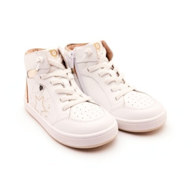 Old Soles White Gold Mid Top Sneakers for Women - Comfortable Casual Walking Shoes for Everyday Wear | Perfect for Work, Gym & Outdoor Activities