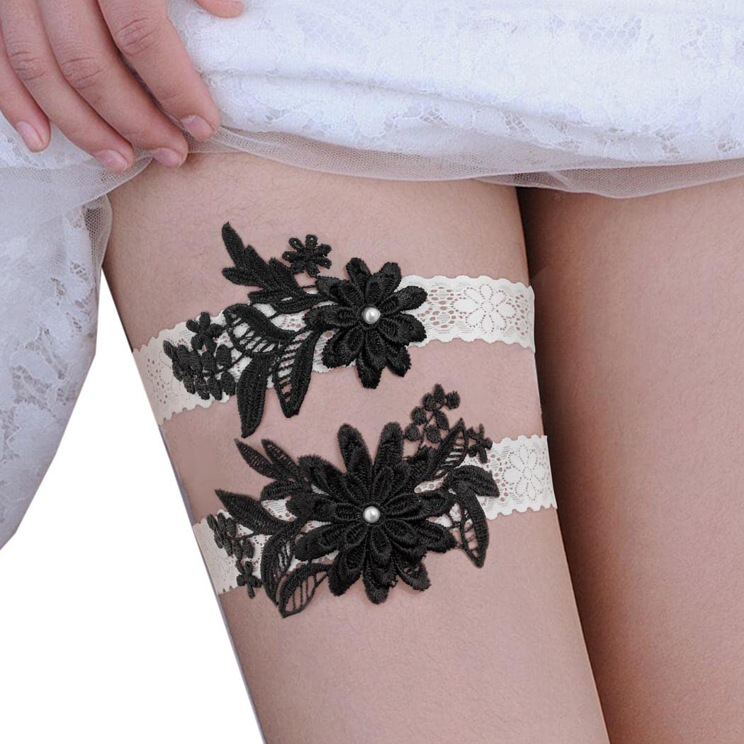 Elegant Campsis Lace Wedding Garter Belt for Bride - Perfect for Bridal Bouquet Toss, Something Blue Tradition & Honeymoon Nights